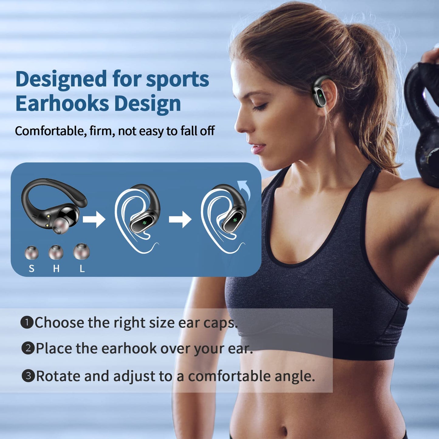 Auriculares inalámbricos Bluetooth Deportivos, Auriculares Bluetooth 5.4