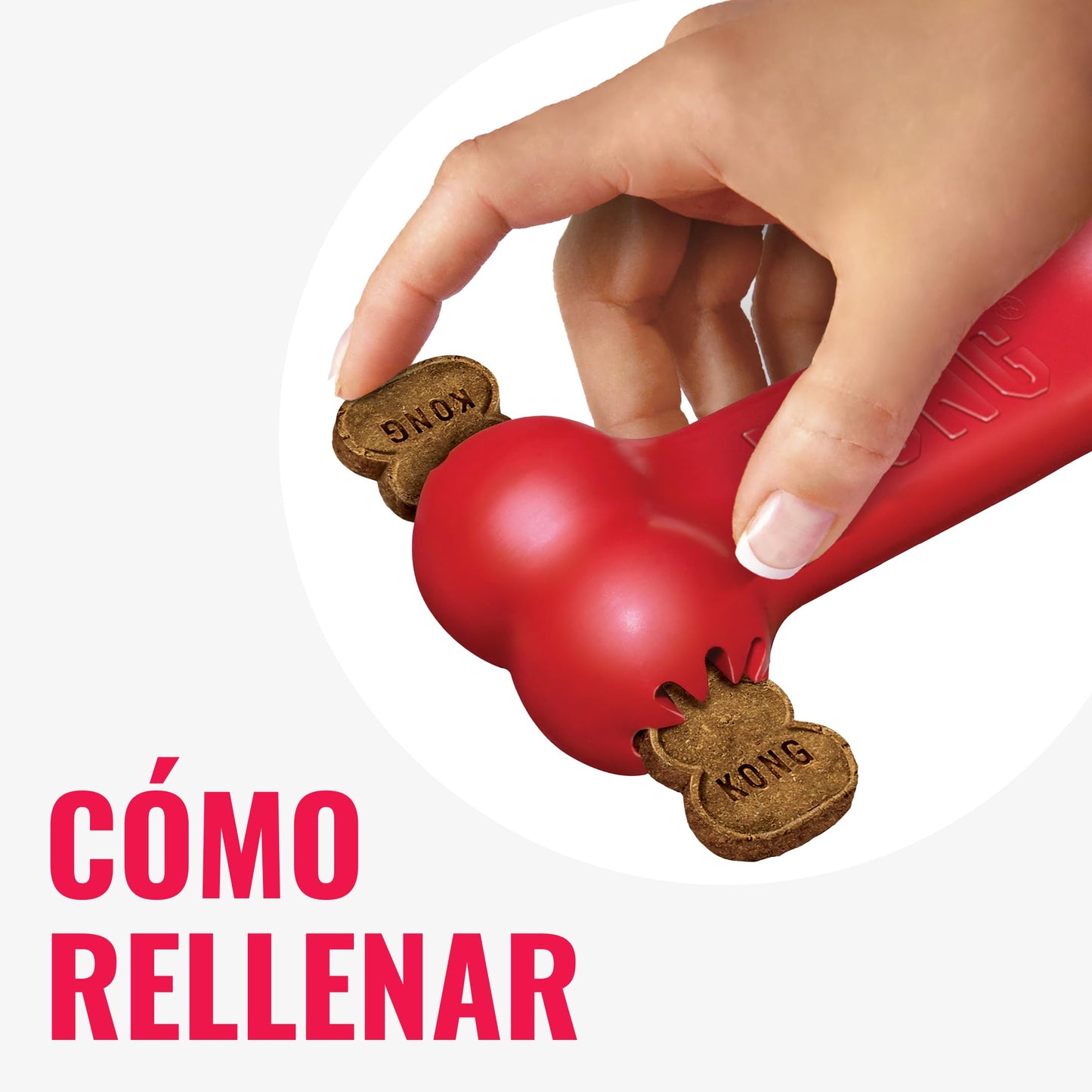 KONG Goodie Bone Hueso Clásico de Caucho, Rojo, Talla Pequeña