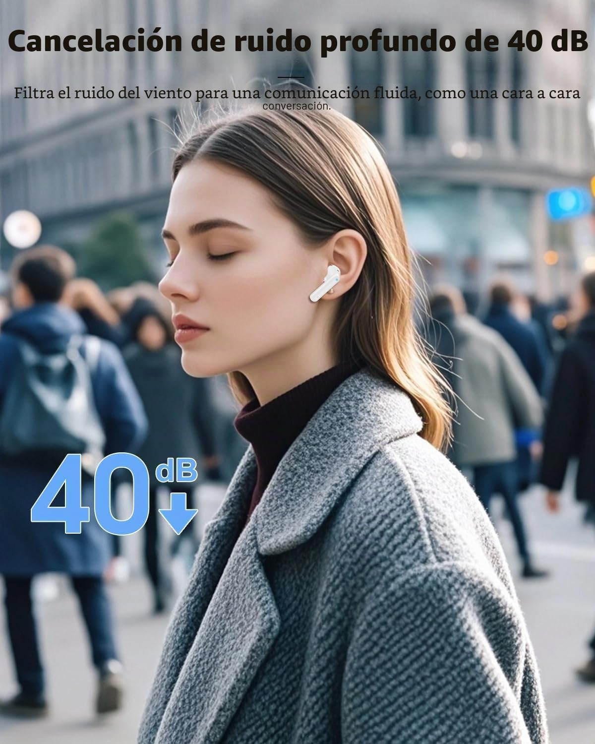 Auriculares Inalámbricos, 2026 Auriculares Bluetooth 5.4 con Reducción de Ruido ENC, 48H con Graves, Cascos Inalambricos IPX8 Impermeable, Control Táctil, Audifonos Inalambricos para iPhone/iOS/Galaxy