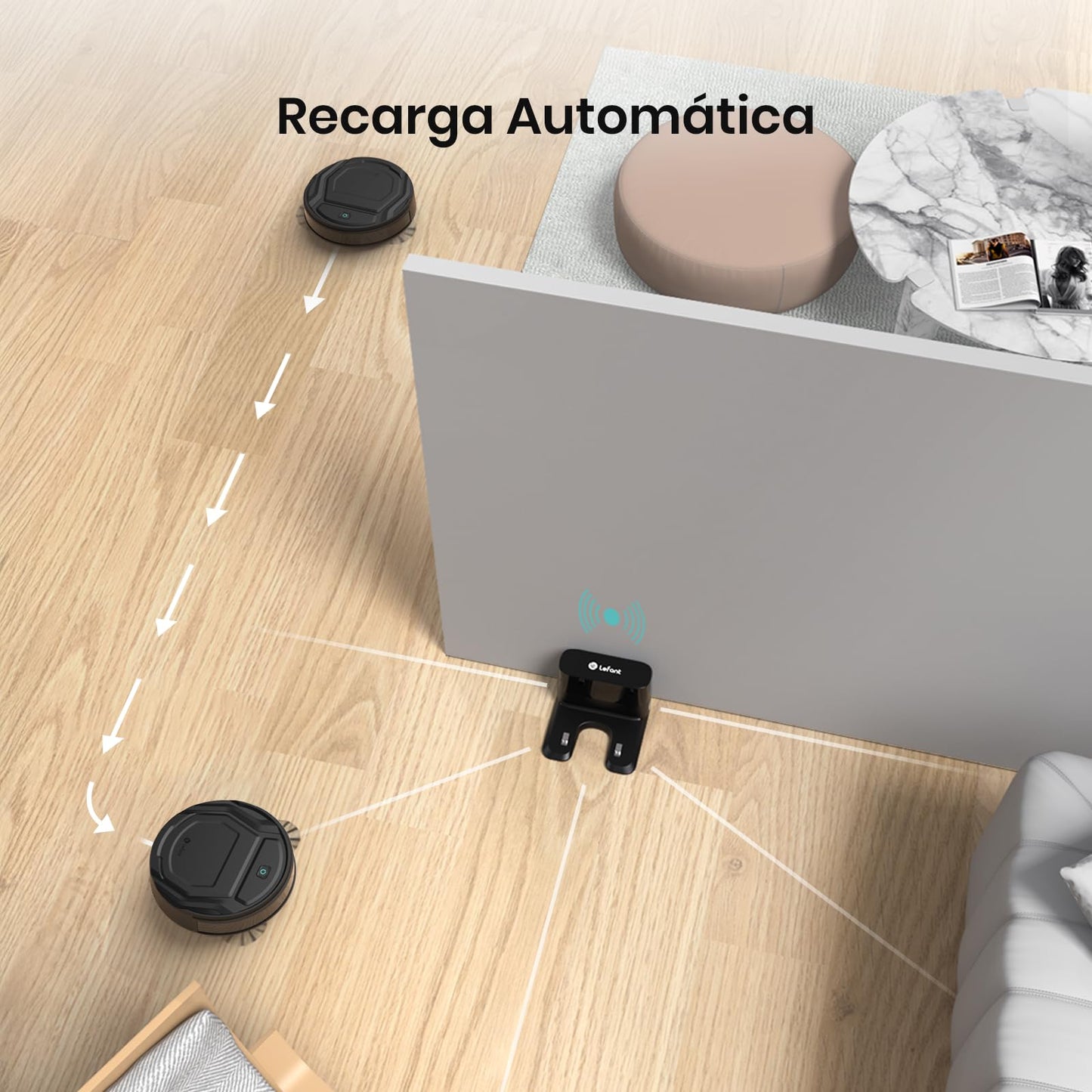 Lefant M210P Robot Aspirador 2200Pa, Aspirador Robot Autonomía de 120 Min, WiFi/App/Alexa, Sensor de Anticolisión/Caída Navegación Inteligente, Delgado y Silencioso, 6 Modos de Limpieza
