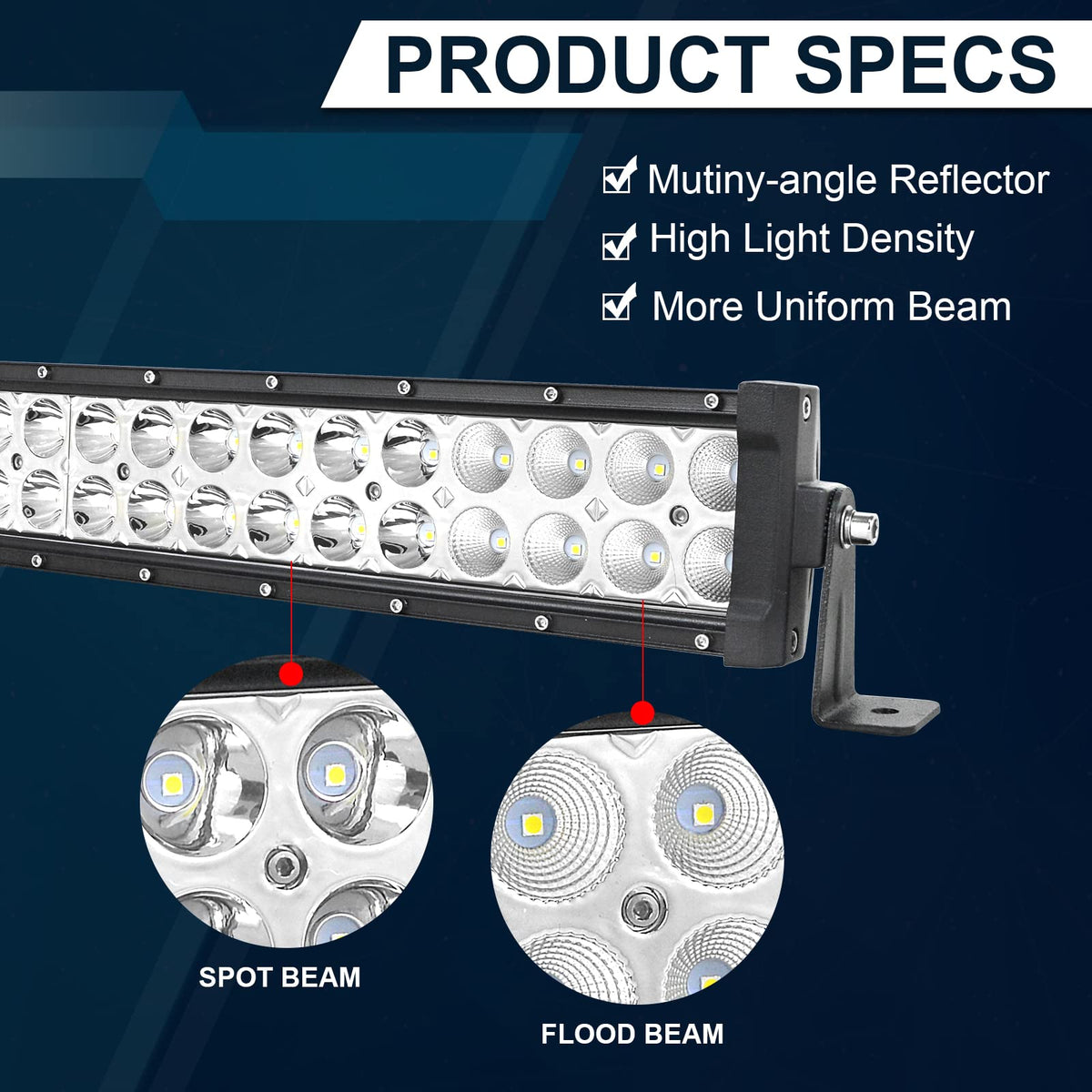RIGIDON 32 Pulgadas 80 cm 180W Barra de luz led, Faros Trabajo led 12V 24V