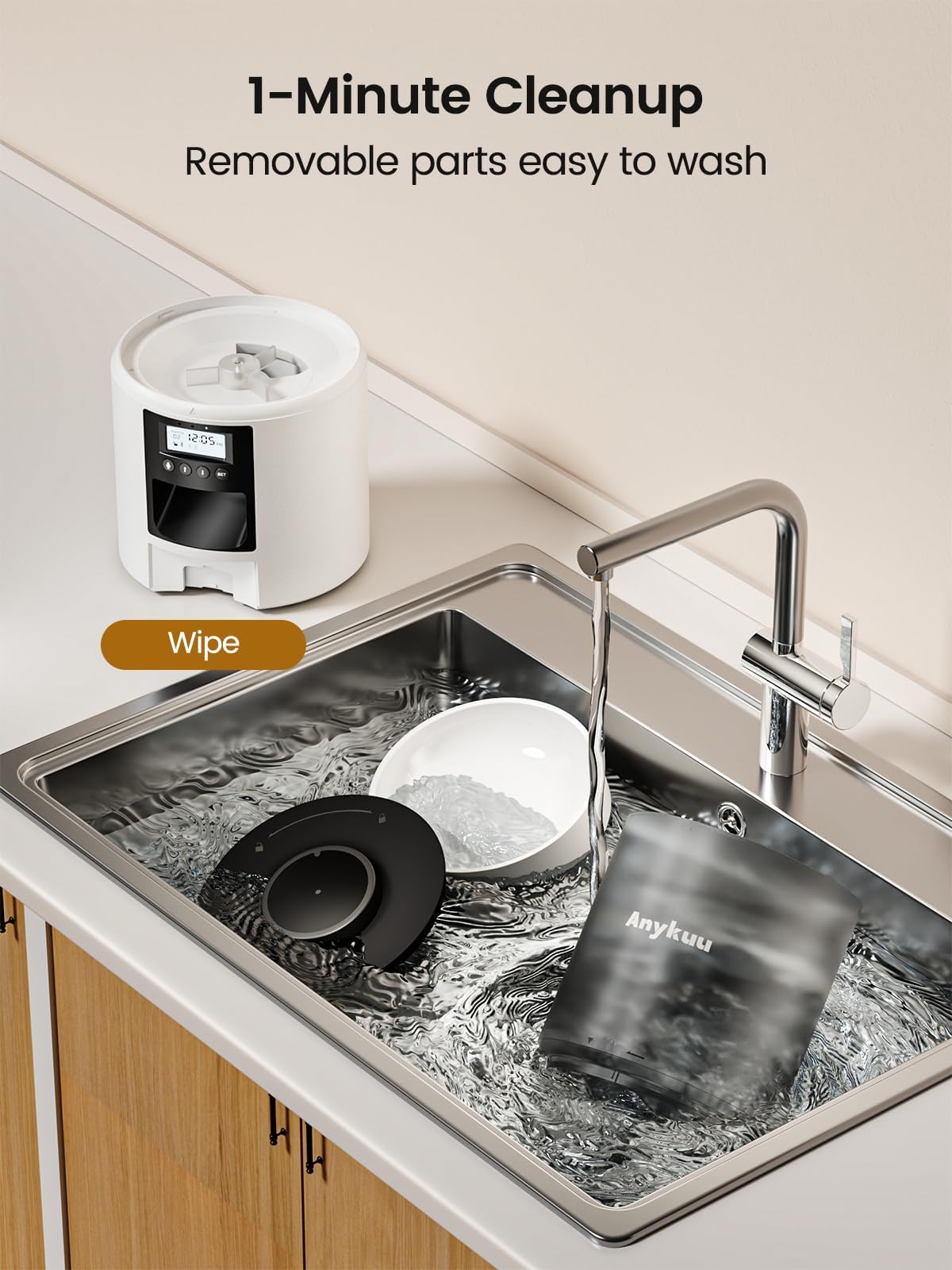 Anykuu Comedero Automático para Gatos 4L, 1-6 Comidas al Día