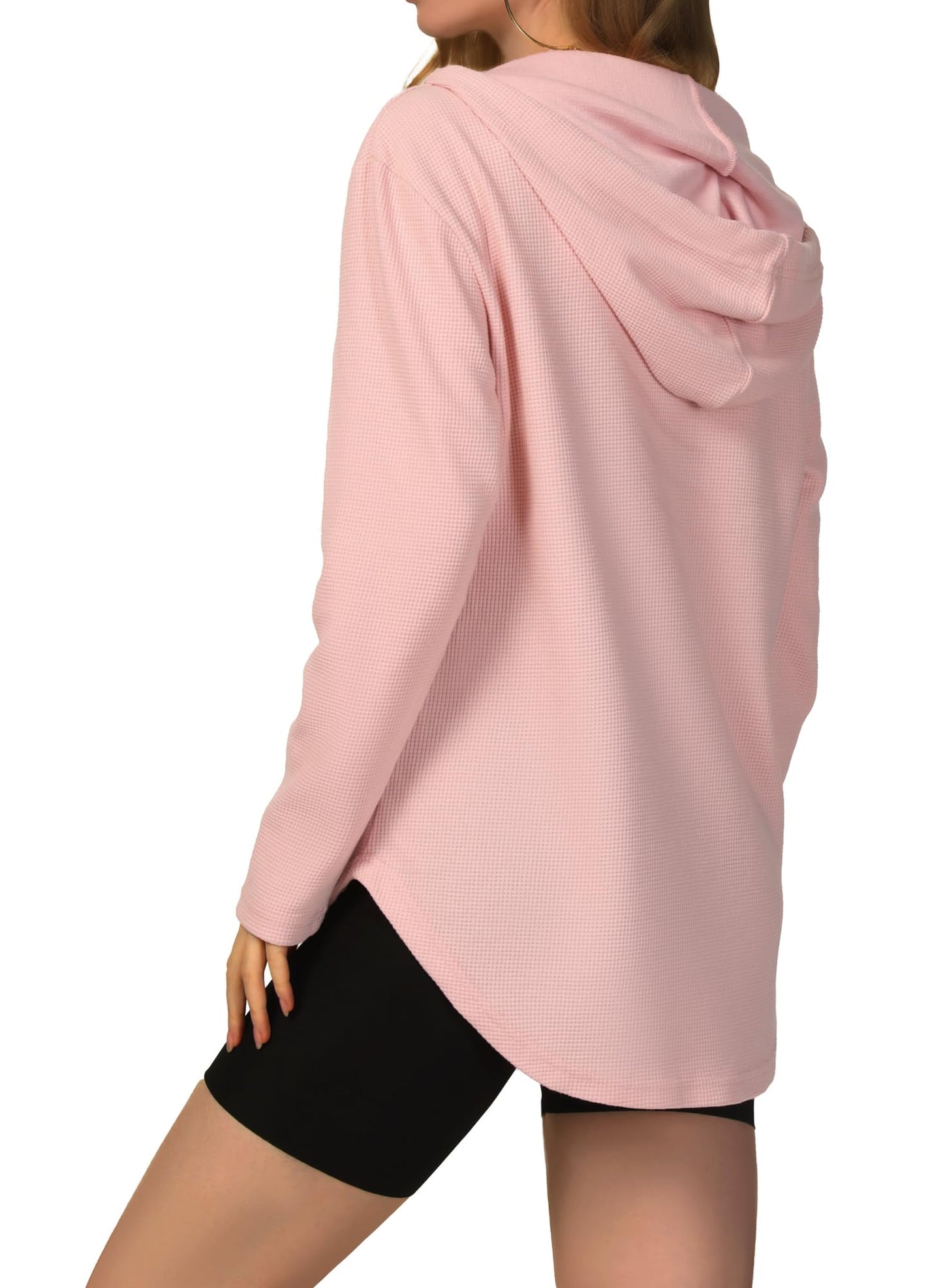 Tanmolo Sudadera con Capucha para Mujer de algodón con Mangas largas, Rosa Claro, XXL
