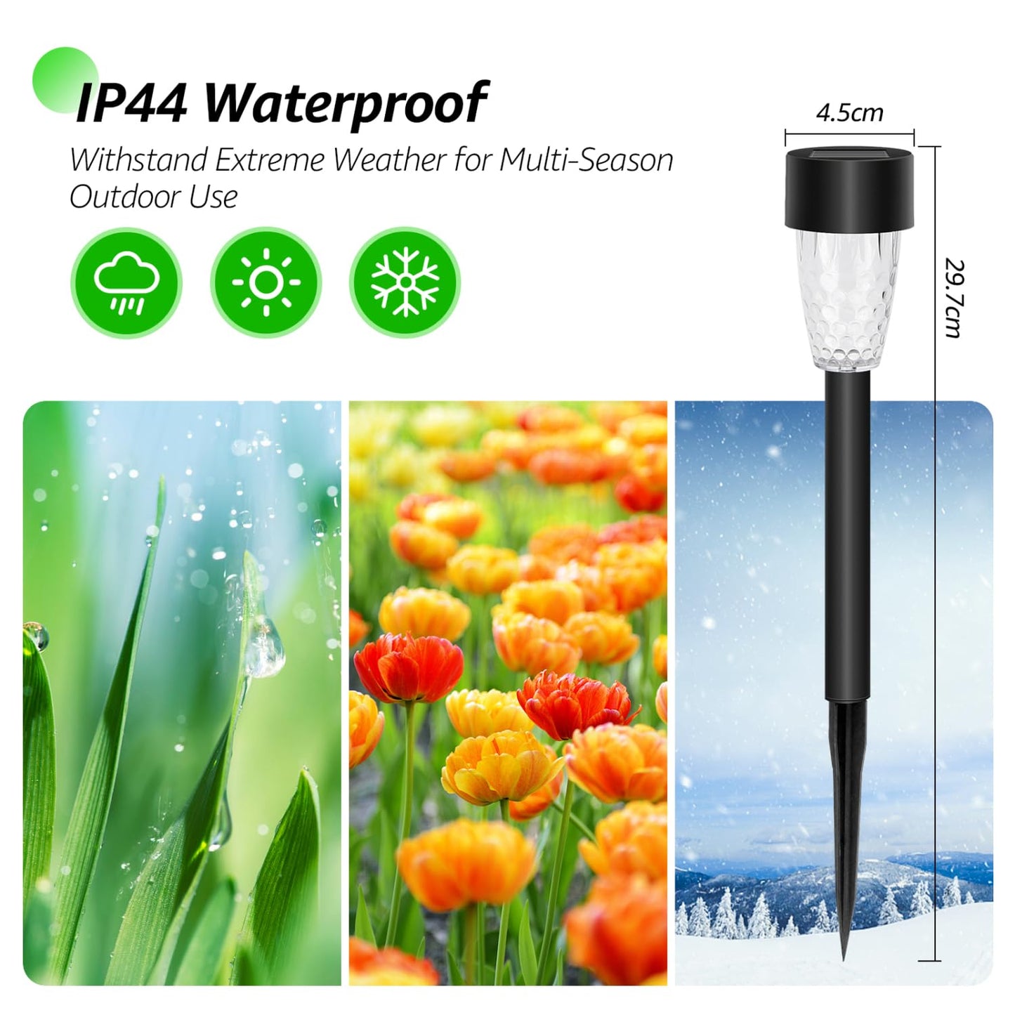 Aigostar 12 Uds Luz Solares Exterior Jardin, Luces LED Solar de Césped