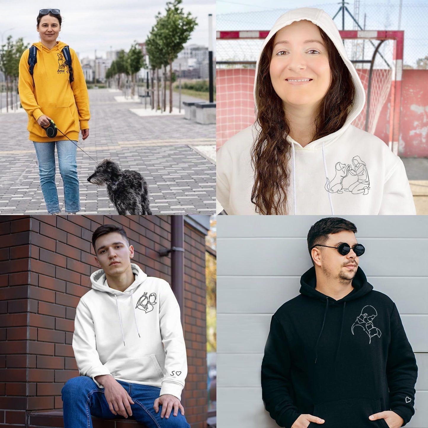 ABIsedrin Sudadera con Capucha Personalizada, Retrato Fotográfico, Diseña Tu Propia Sudadera, para Parejas