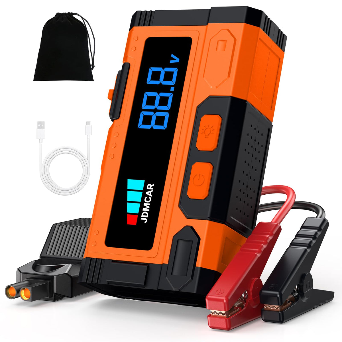 JDMCAR Arrancador de Baterias de Coche - 𝟏𝟎𝟎𝟎𝟎𝐀 𝟏𝟐𝐕 Jump Starter