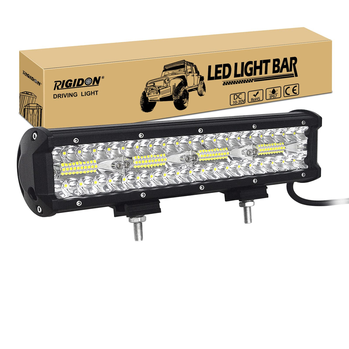 RIGIDON 12 pulgadas 30cm 240W barra de luz led, lámpara de conducción 6000K
