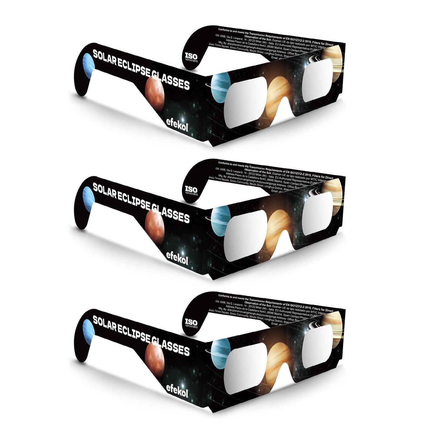 efekol Gafas Eclipse Solar Homologadas - Certificación CE y EN ISO 12312-2