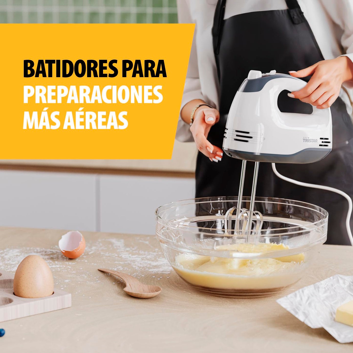 Tristar Batidora manual, 5 Velocidades Ajustables, 200W, Diseño Ergonómico, Accesorios de Acero Inoxidable, Piezas Aptas para Lavavajillas, BPA-Free, Compacta y Fácil de Usar, MX-4203