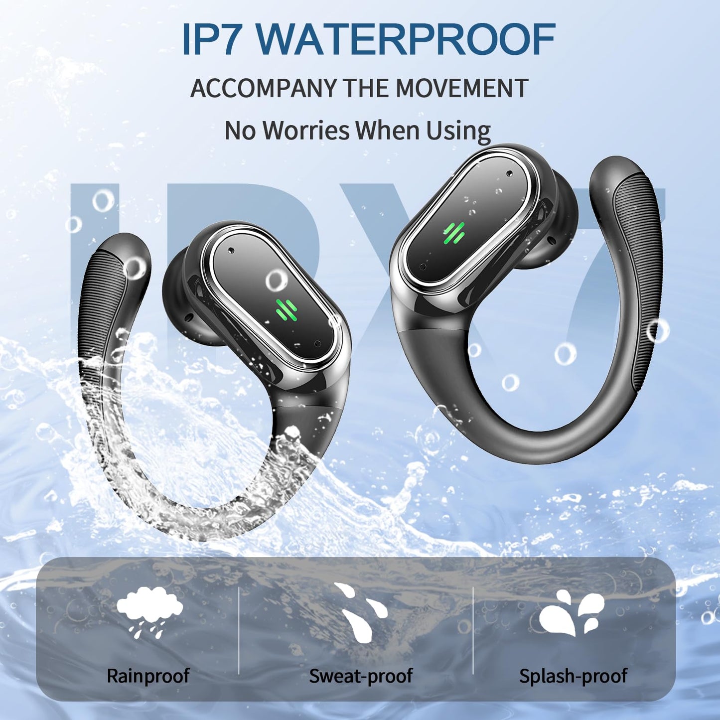 Auriculares inalámbricos Bluetooth Deportivos, Auriculares Bluetooth 5.4