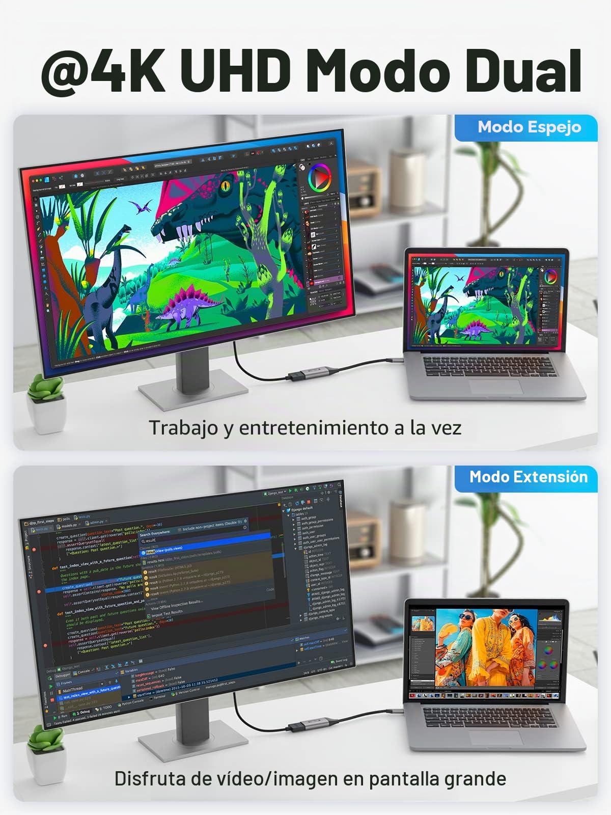 Lemorele Adaptador USB C a HDMI(4K@30 Hz) - USB C HDMI con Carcasa de Aluminio y Cable de Nailon. Adaptador HDMI Compatible con MacBook Air/Pro M1, iPad M1, Teléfono Móvil, Switch, Windows y más