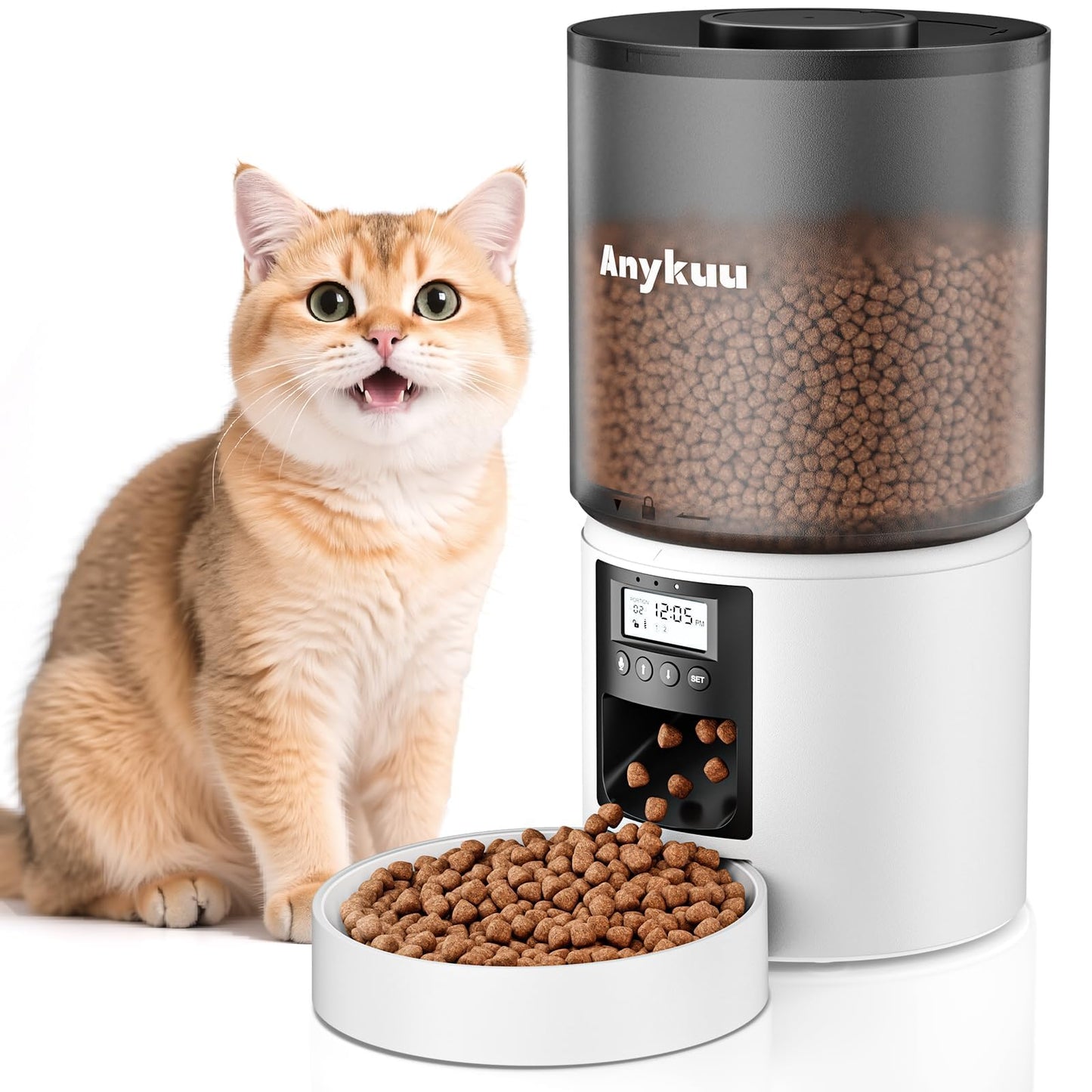 Anykuu Comedero Automático para Gatos 4L, 1-6 Comidas al Día