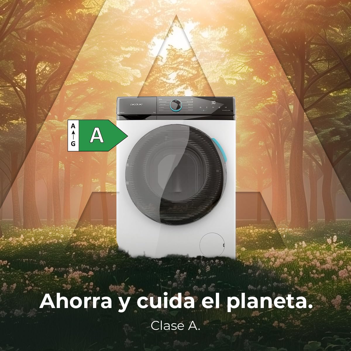Cecotec Lavadora 6Kg Carga Frontal Bolero DressCode 6160 Inverter. 1200RPM, 11 Programas, Bajo Consumo, Motor Inverter Plus, Steam Max, Drum Clean, Programa Rápido 15', Panel con Display LED