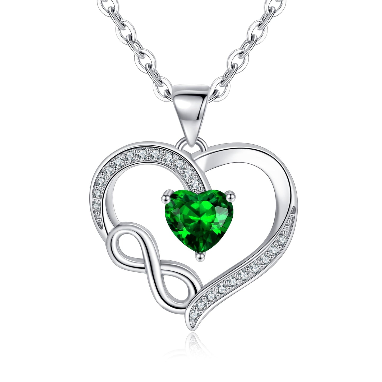 Tusuzik Collar Infinito Plata de Ley 925 con Colgante de Corazón de Amor Regalo de Joyería para Mujer