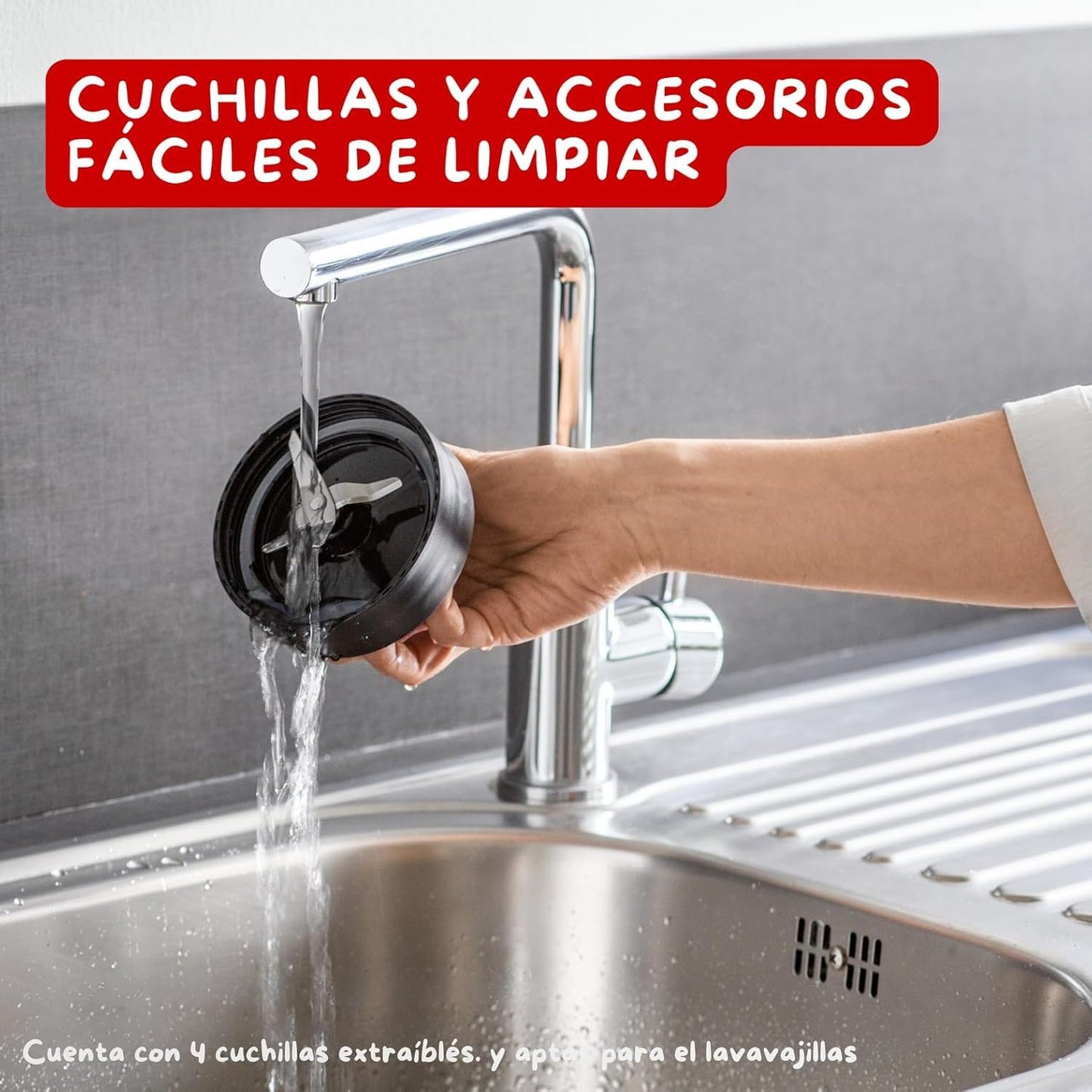 Moulinex Blend & Go, Batidora de vaso 300 W, Jarra de 1,3 L