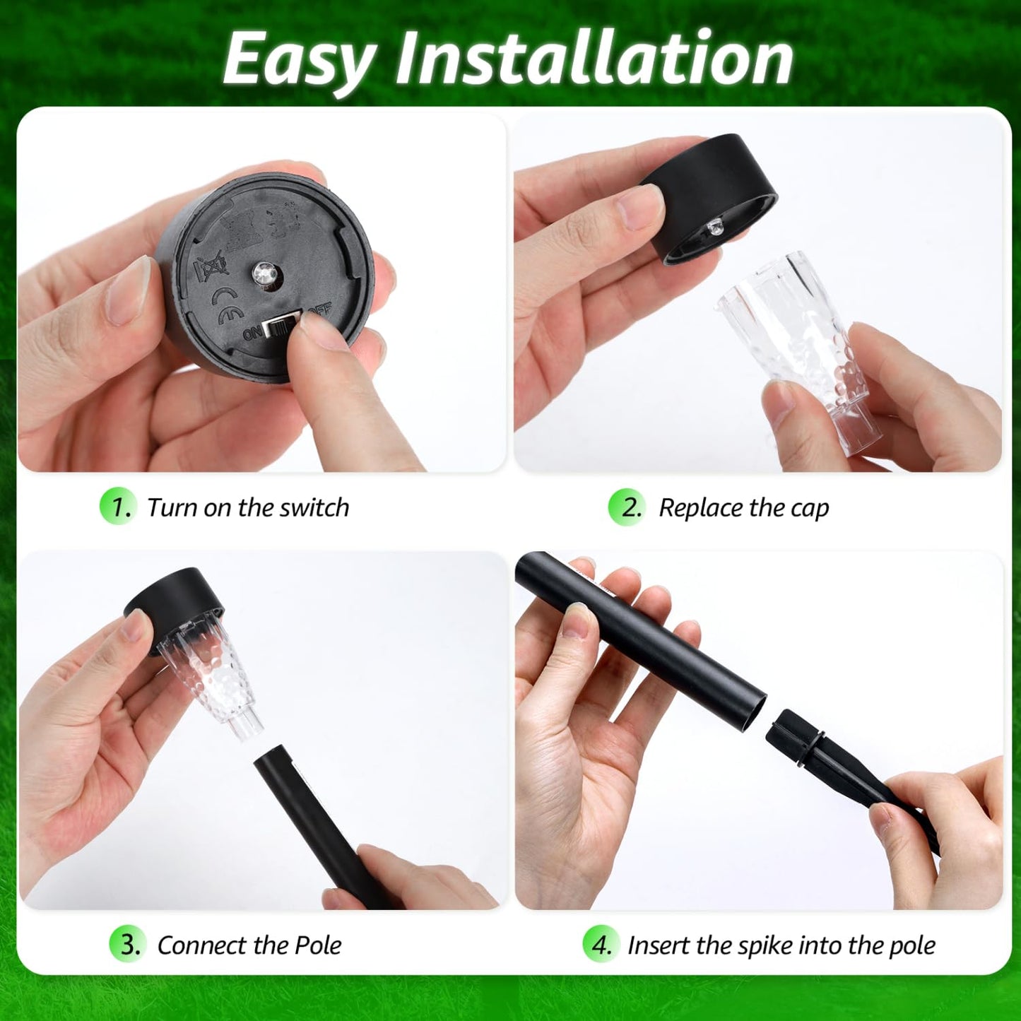 Aigostar 12 Uds Luz Solares Exterior Jardin, Luces LED Solar de Césped