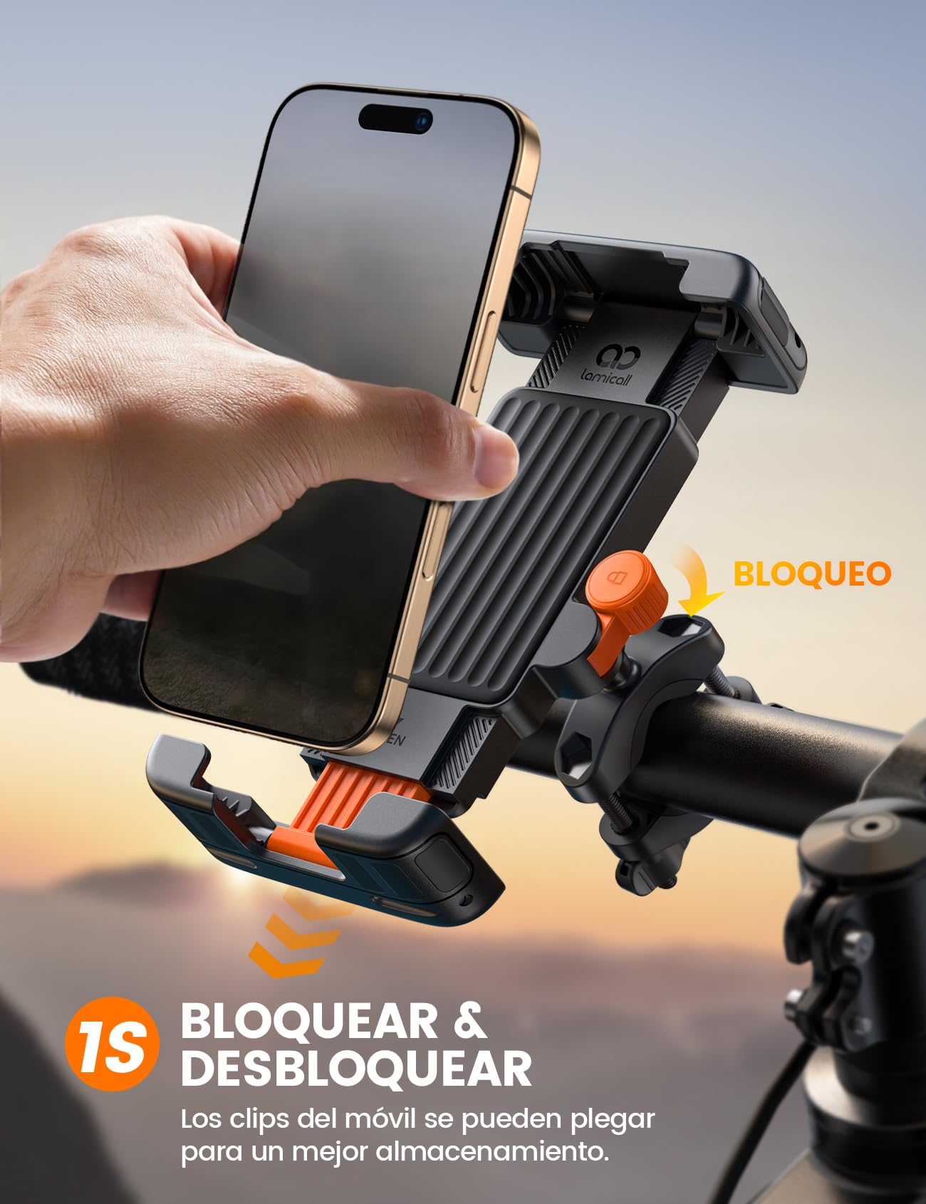 Lamicall Universal Soporte Móvil Bicicleta Manillar, Soporte Móvil Moto
