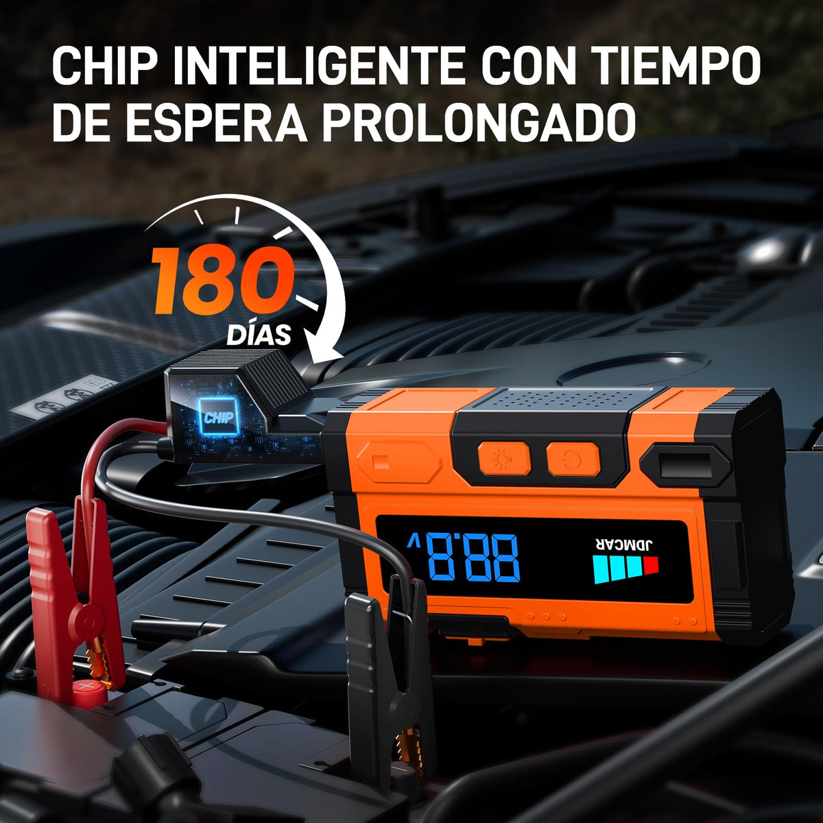 JDMCAR Arrancador de Baterias de Coche - 𝟏𝟎𝟎𝟎𝟎𝐀 𝟏𝟐𝐕 Jump Starter