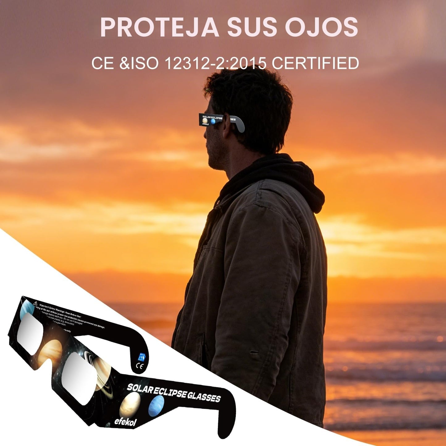 efekol Gafas Eclipse Solar Homologadas - Certificación CE y EN ISO 12312-2