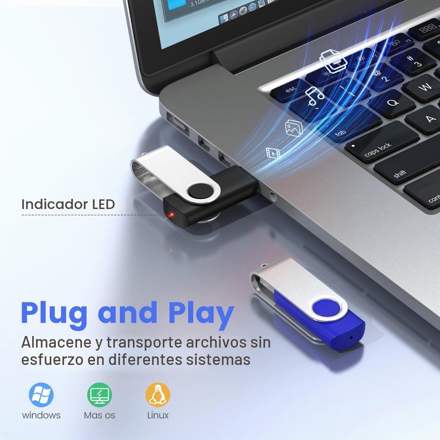 ABLAZE Pendrive 128MB Pack 20 Unidades Memoria USB 2.0 Pen Drive 128MB