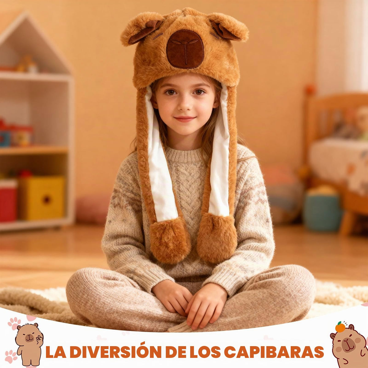 Hifot Animales Gorro Orejas Que Se Mueven, Peluche Gorro con Orejas Que Se Mueven, Sombreros Divertidos Móviles para Niñas Niños y Adultos para Halloween Navidad Carnaval Cumpleaños Fiestas Regalo