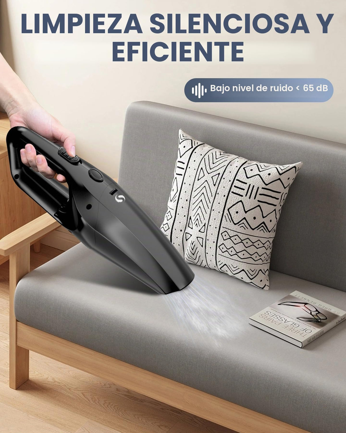SERVOMASTER Aspirador de Mano, Aspirador Coche Potente sin Cable