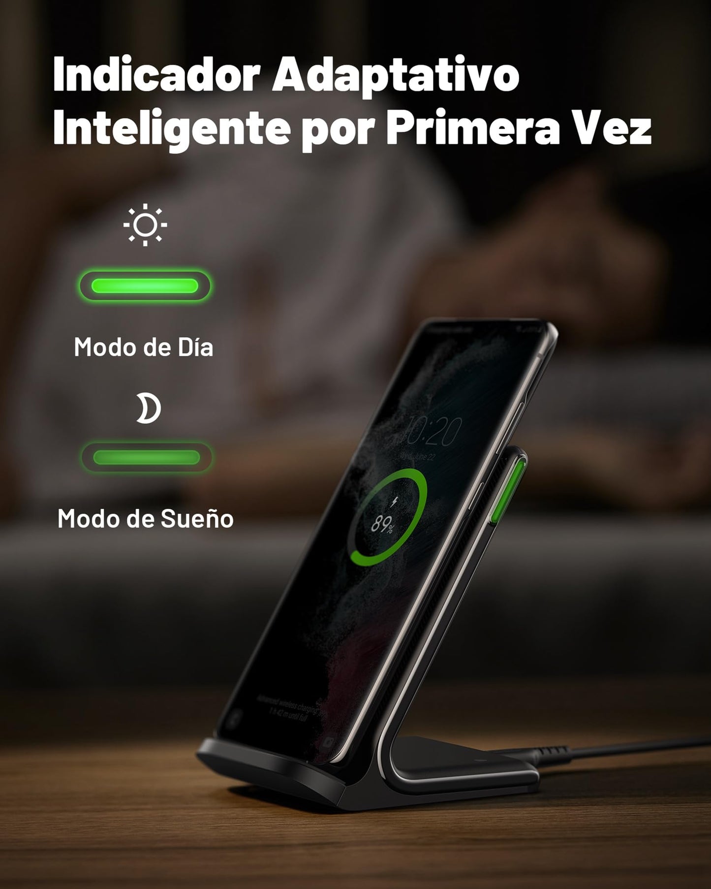 INIU 15W Cargador Inalámbrico, Base de Carga Inalámbrica Rápida con LED