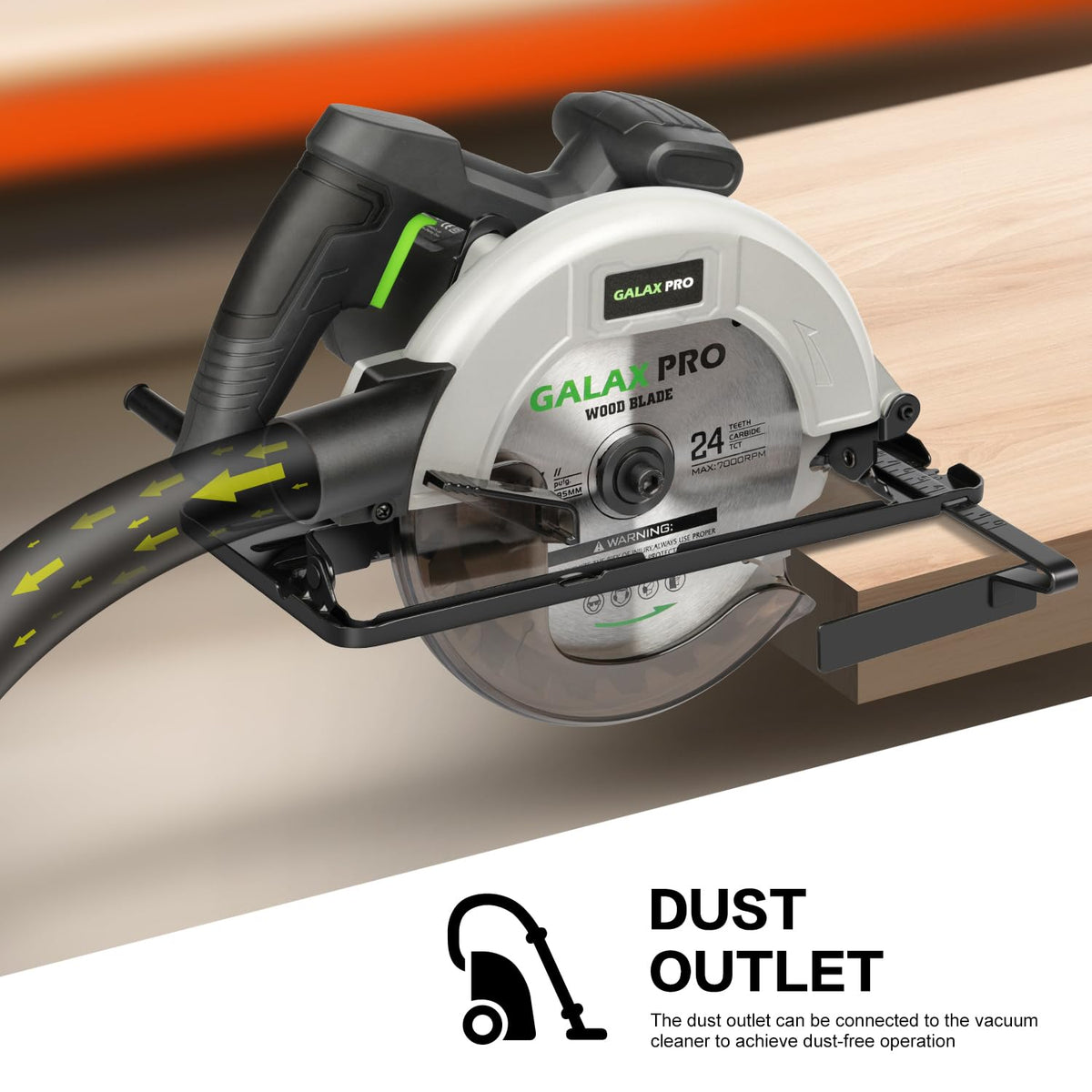 GALAX PRO 1400W sierra circular con motor cobre y recogida de polvo