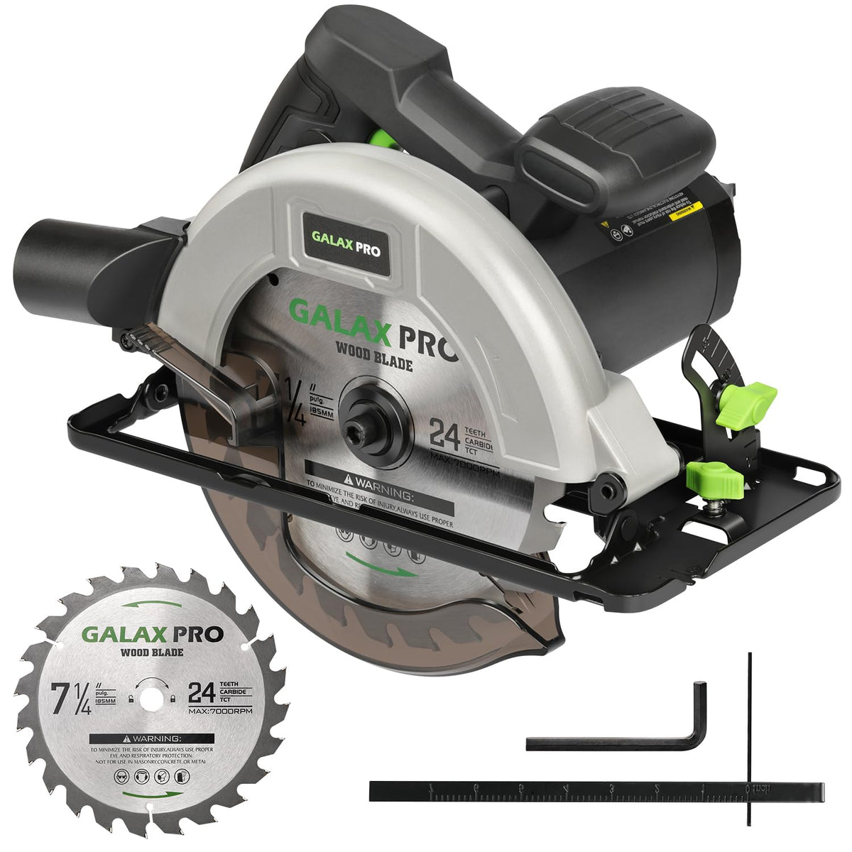 GALAX PRO 1400W sierra circular con motor cobre y recogida de polvo