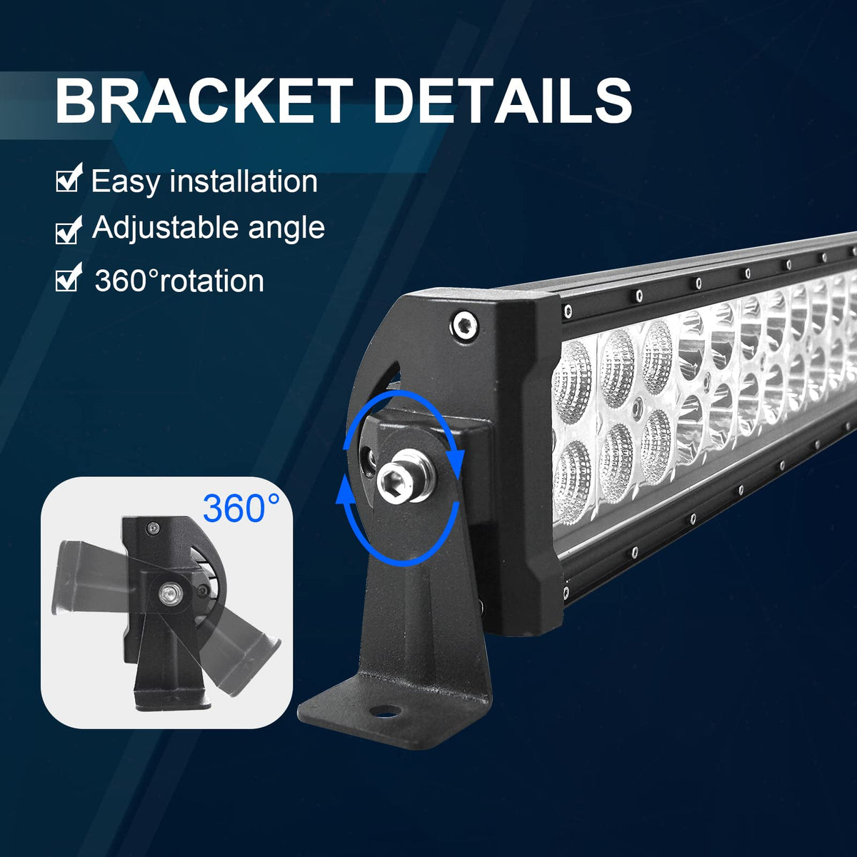 RIGIDON 32 Pulgadas 80 cm 180W Barra de luz led, Faros Trabajo led 12V 24V