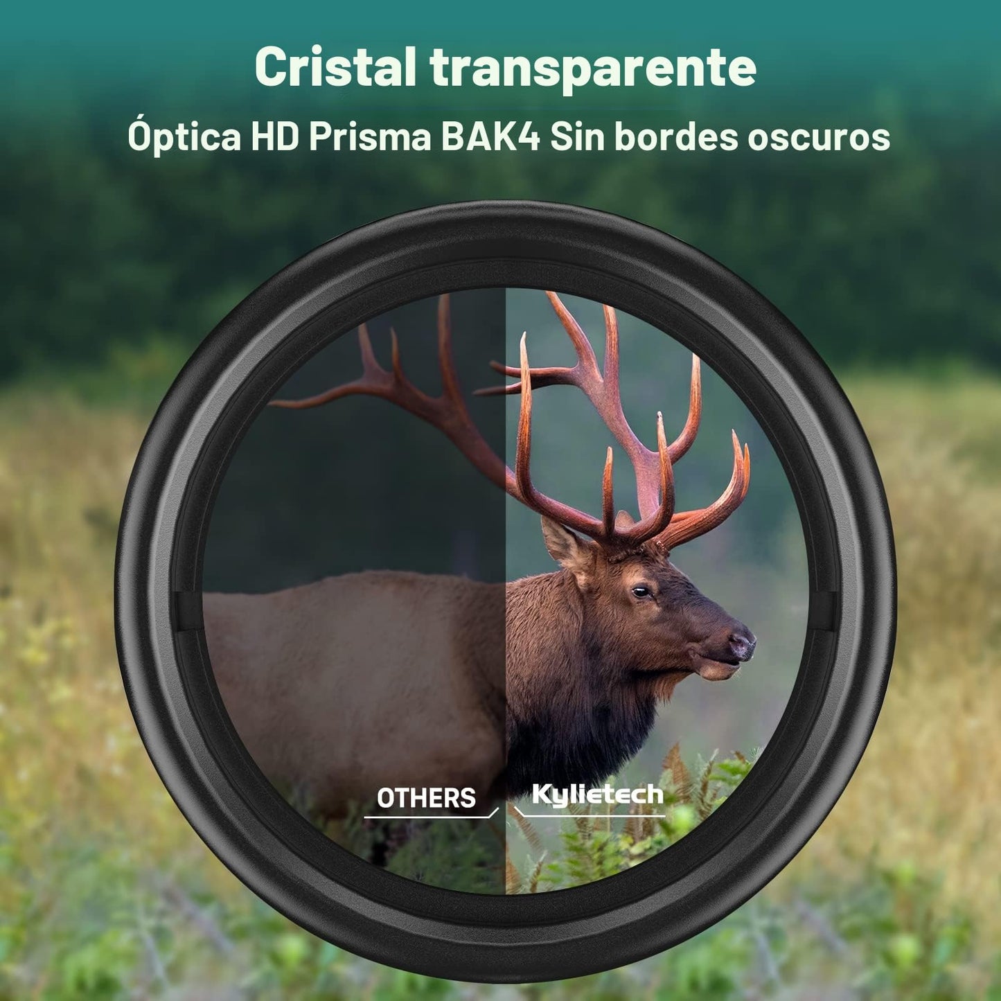 Kylietech Prismaticos Profesionales Largo Alcance, Binoculares Pequeños y Potentes 12x42 - Prismas BAK-4 y Lentes FMC, Antiniebla e Impermeables con Adaptador para Smartphone de Aves, Caza, Senderismo