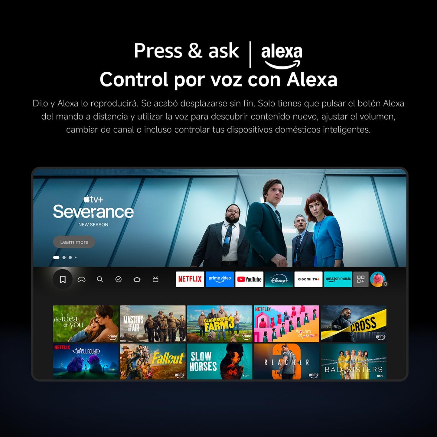 XIAOMI TV F 50, 50 Pulgadas (127 cm), 4K UHD, Smart TV, Fire OS8, Control por Voz Alexa, HDR10, MEMC, Modo Game Boost 120Hz, Compatible con Apple AirPlay