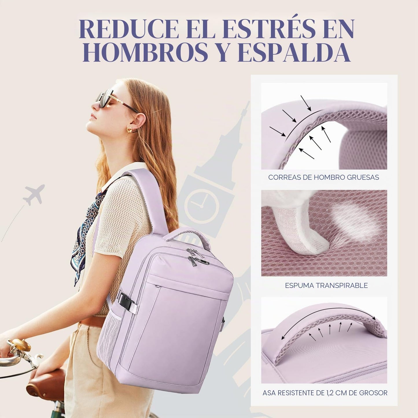 Yankony Mochila Viaje Cabina Avion 40x30x20 para Ryanair 24L