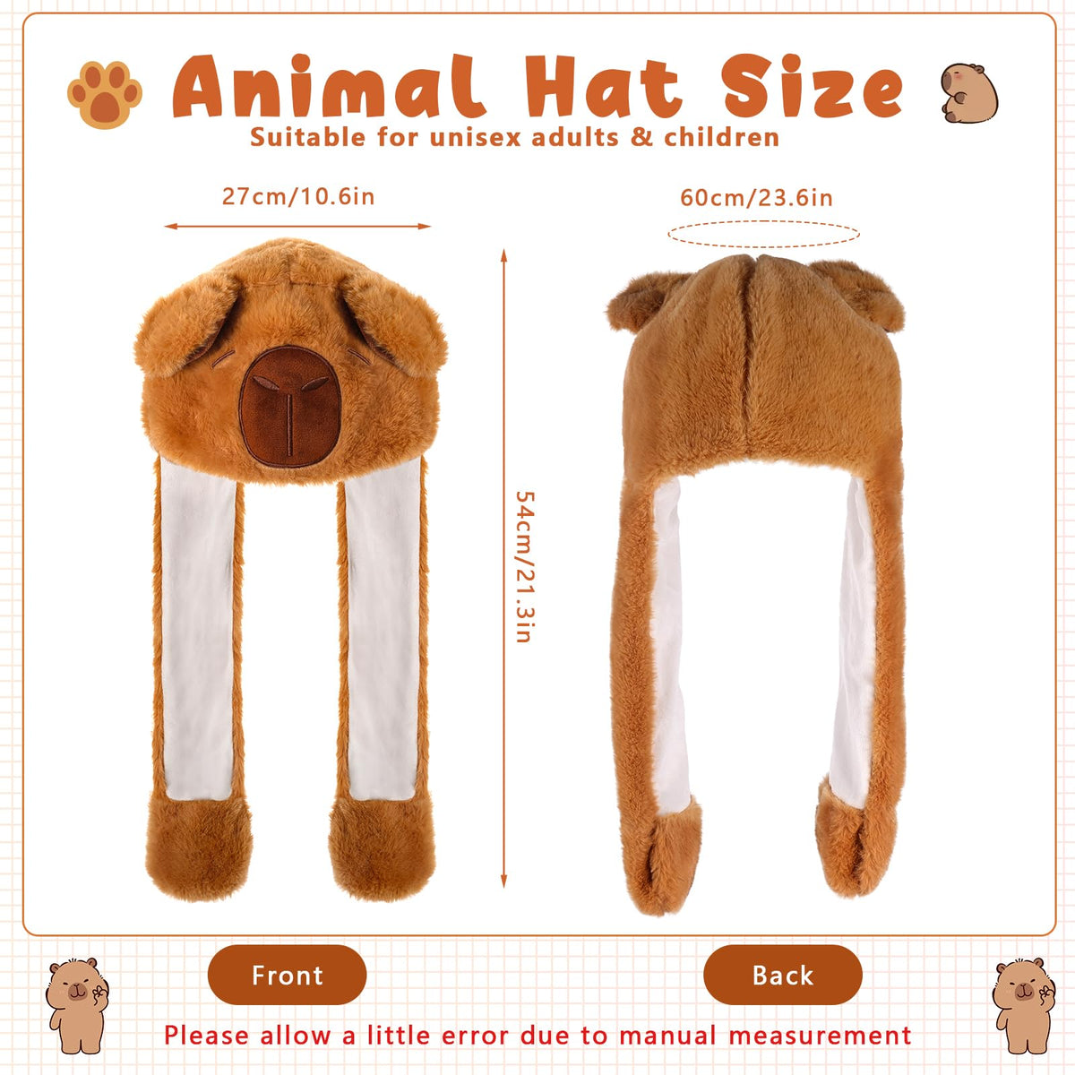Hifot Animales Gorro Orejas Que Se Mueven, Peluche Gorro con Orejas Que Se Mueven, Sombreros Divertidos Móviles para Niñas Niños y Adultos para Halloween Navidad Carnaval Cumpleaños Fiestas Regalo