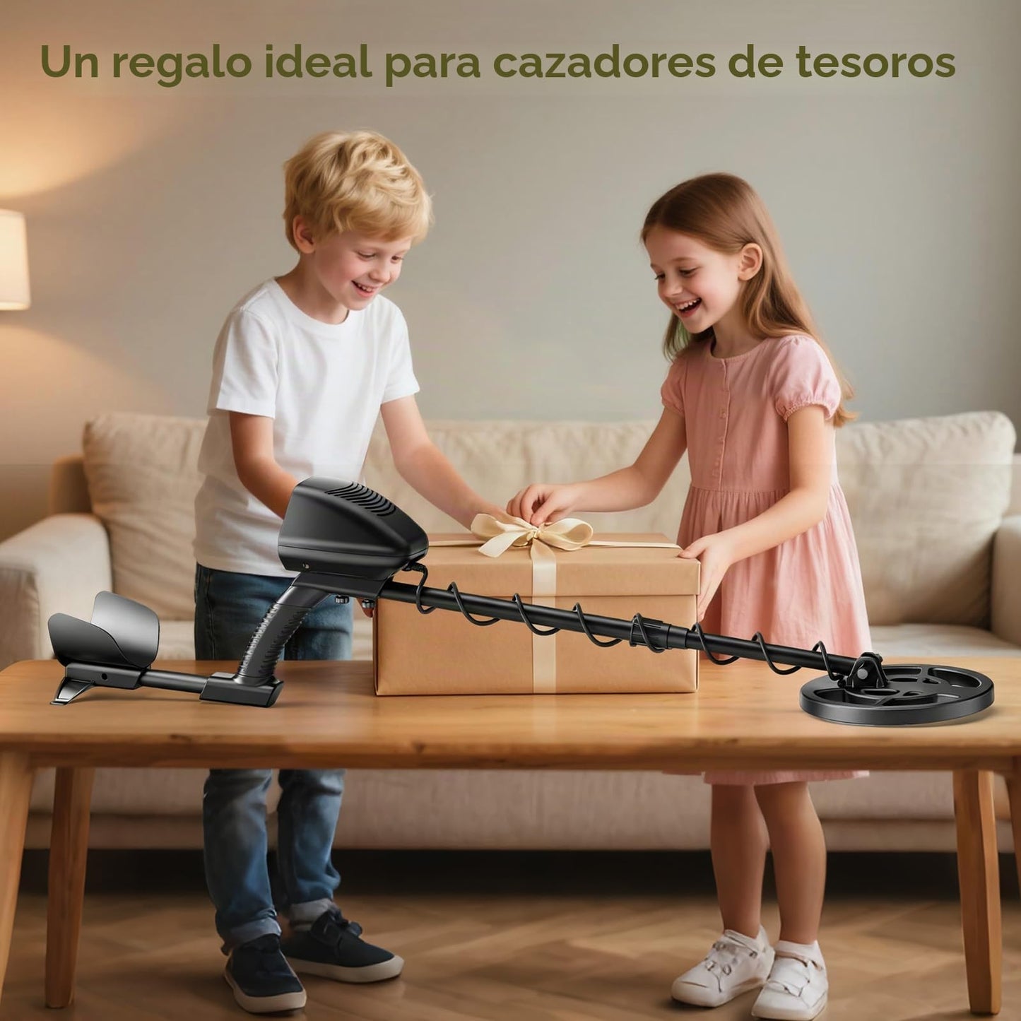 Detector de metales para adultos y niños, bobina impermeable IP68, detector de oro ajustable en altura 94-122cm, profundidad 18cm, diseño ligero para oro, monedas, búsqueda en playa(Azul-Negro (Juego)