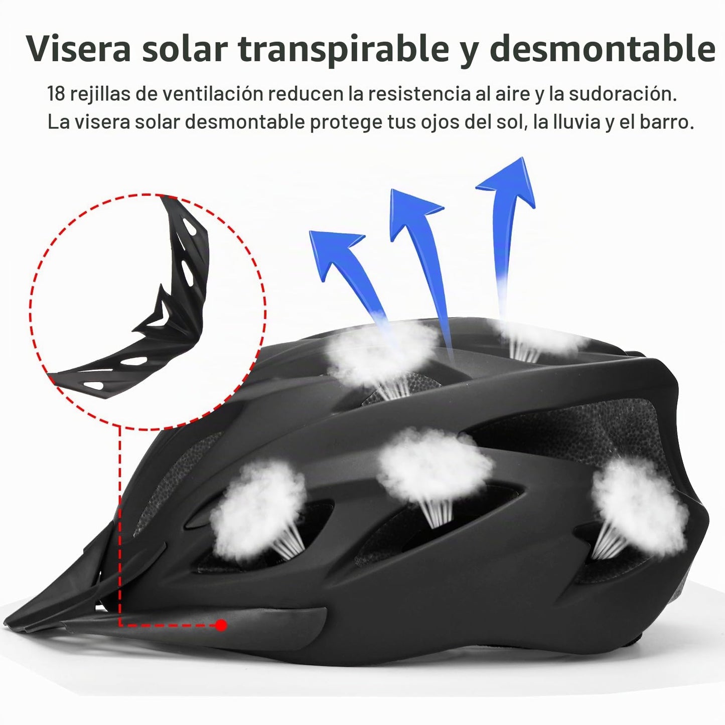 Casco Bicicleta Adulto, Casco Ciclismo Ligero Unisex 58-62cm