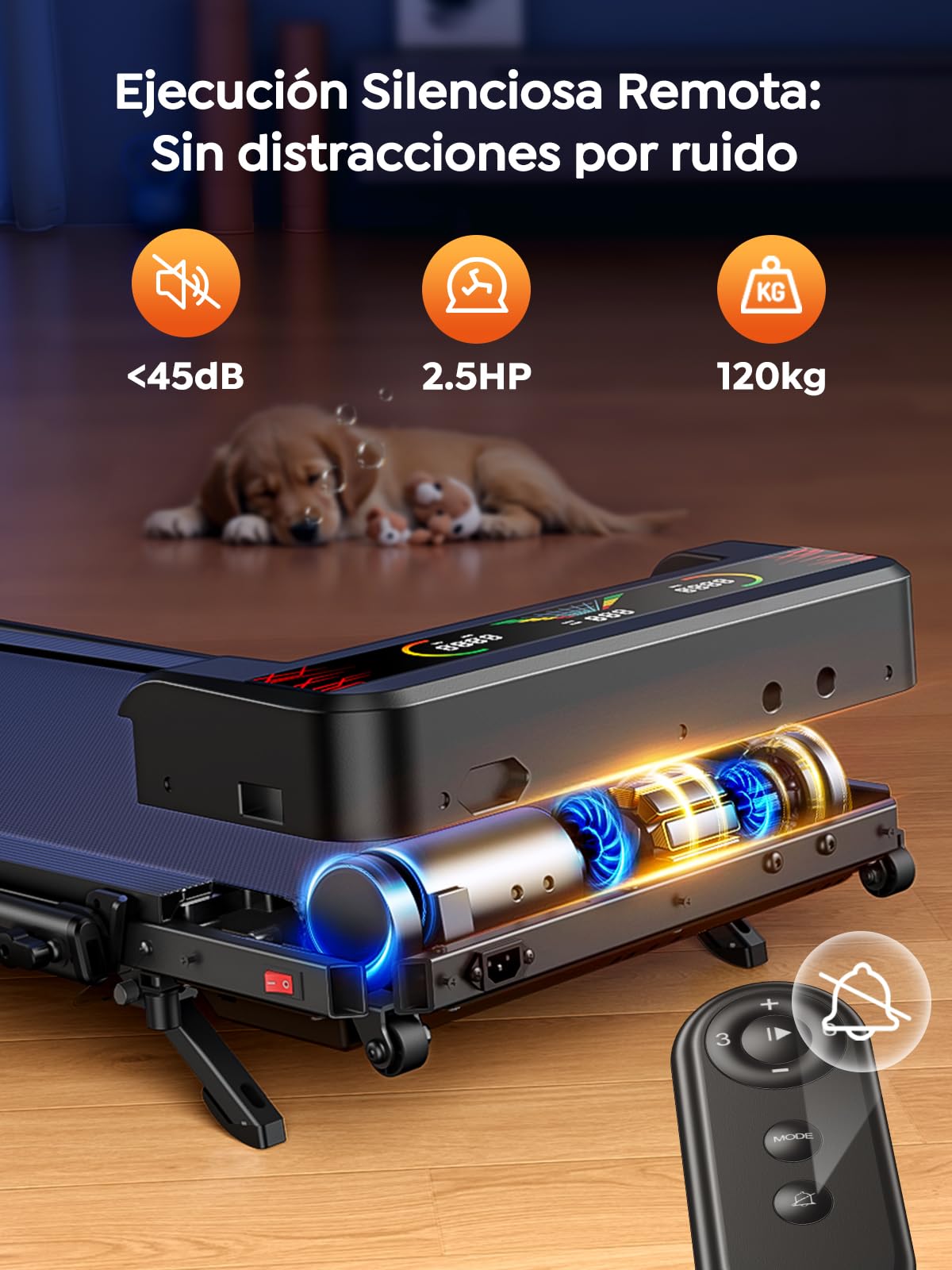 HOMETRO Cinta de Correr y Andar Plegable,Cinta Eléctrica 5 en 1 con 9% Inclinación Alta, 2.5HP (12 km/h),Walking Pad Inteligente con App y Bluetooth,Gym en Casa