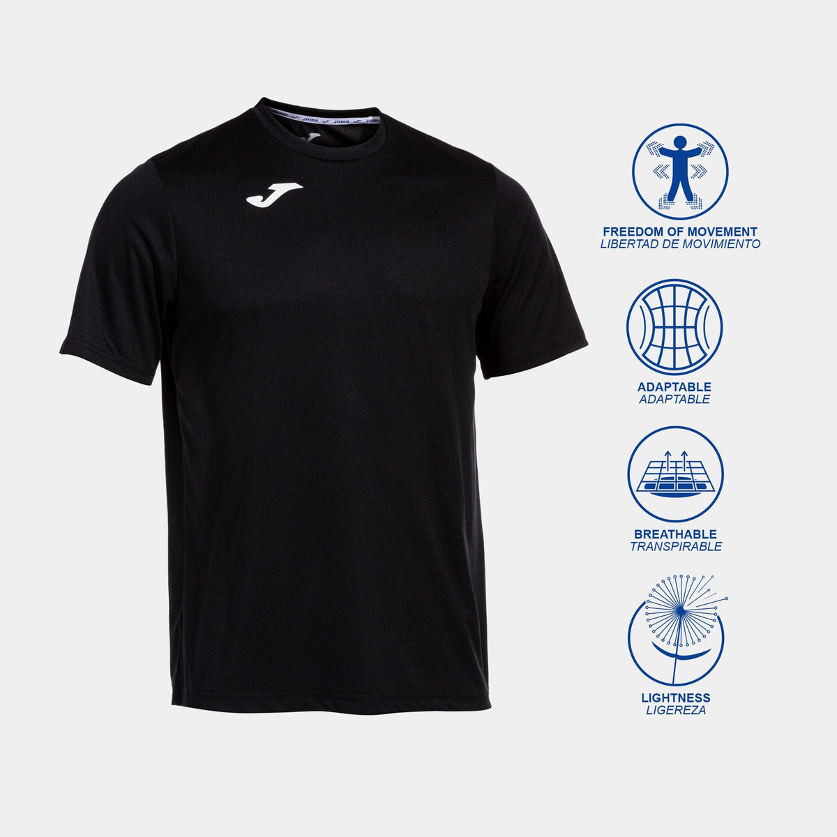 Joma Combi M/C, T-Shirt Hombre, Negro, L
