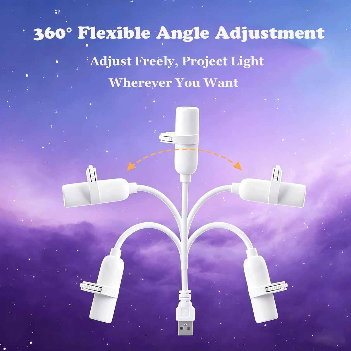KQLHLHDYZ Luz nocturna con proyector de galaxias, proyector holográfico 5D con 15 motivos, alimentación por USB, ajustable en 360°, proyector de luna y estrellas para el dormitorio