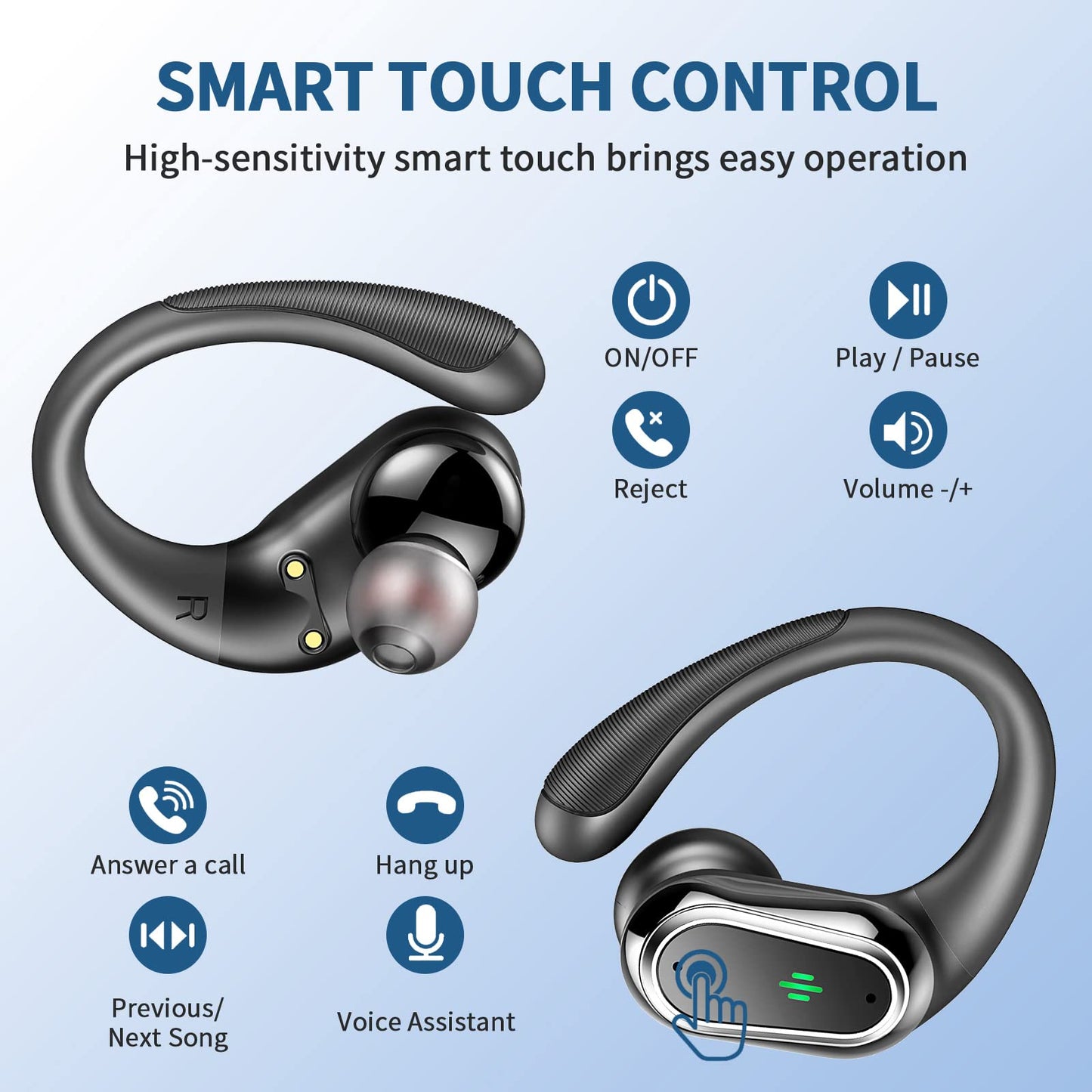 Auriculares inalámbricos Bluetooth Deportivos, Auriculares Bluetooth 5.4