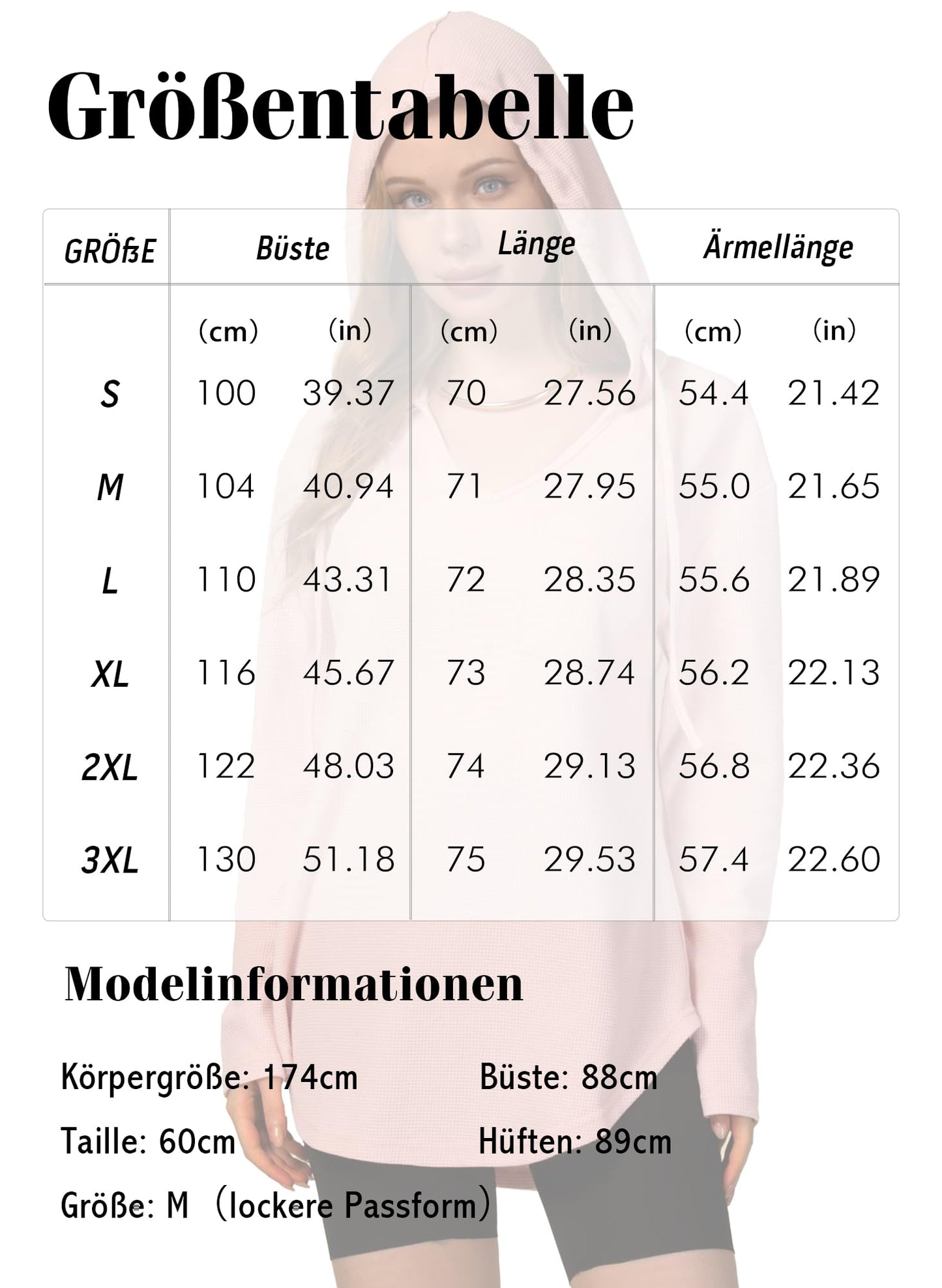 Tanmolo Sudadera con Capucha para Mujer de algodón con Mangas largas, Rosa Claro, XXL