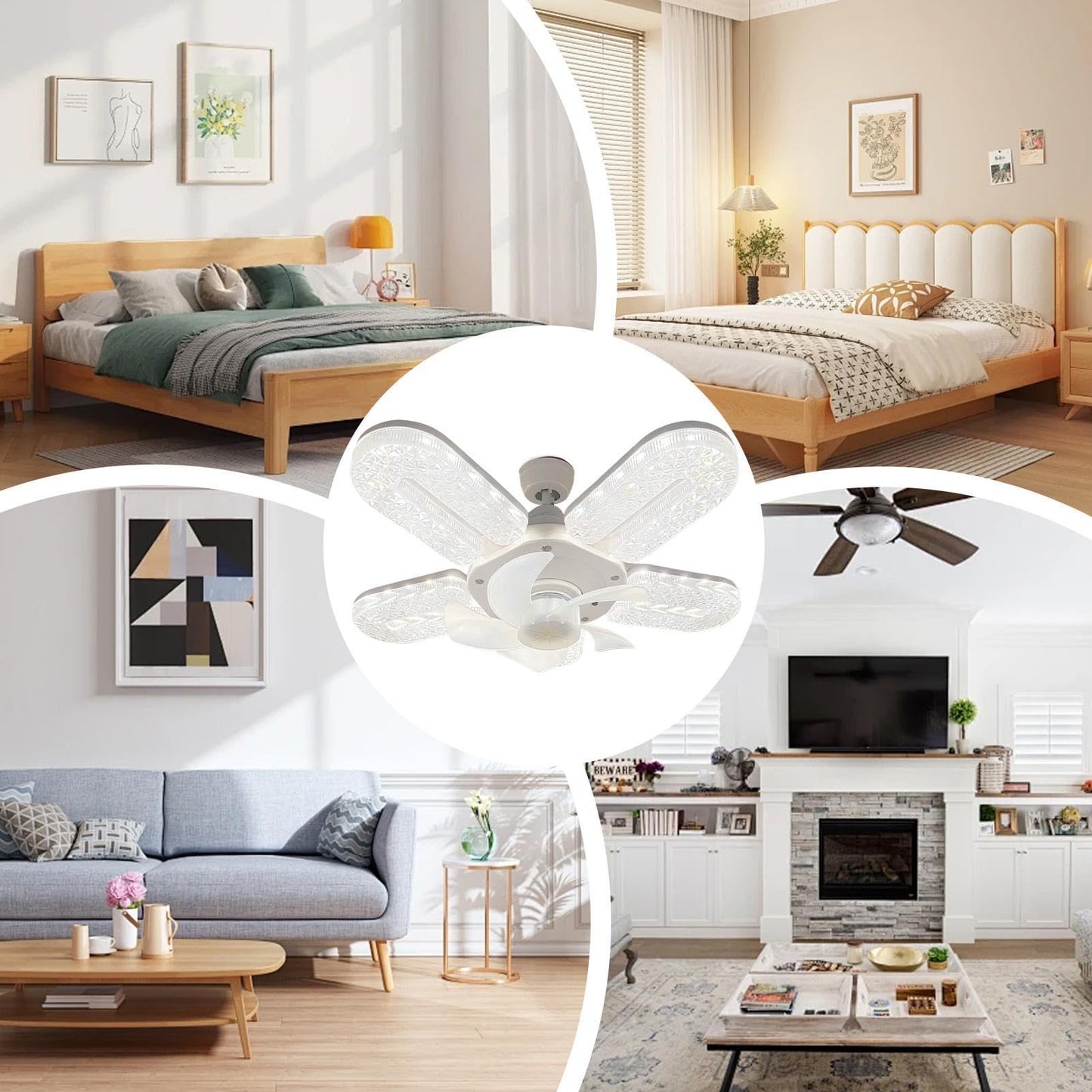 Ventilador De Techo Con Luz Efecto 6 velocidades de bombilla