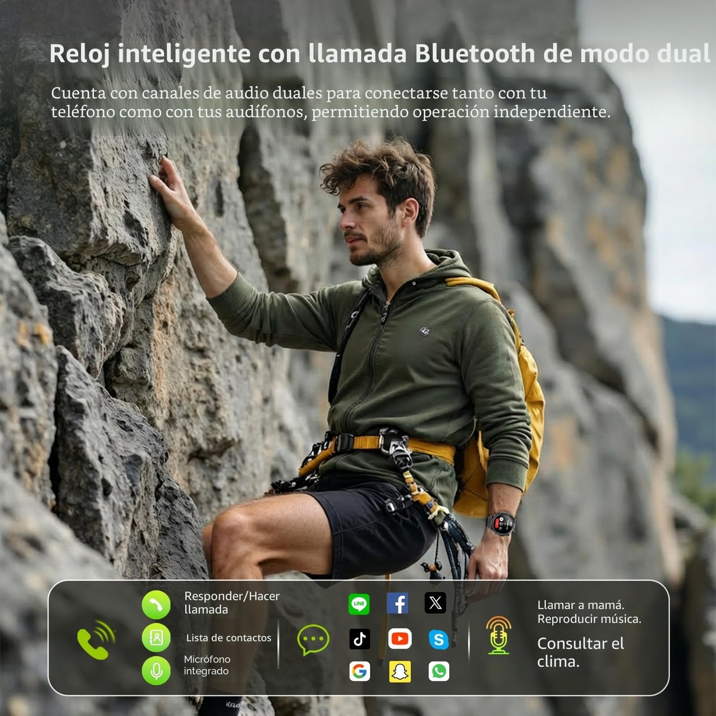 Reloj Inteligente Hombre con Linterna, 1.53'' Militar Smartwatch con Batería de 1000mAh, IP68 Reloj Deportivo con Llamadas Bluetooth/Monitor de Sueño/Pulsómetro, 100+Modos Deportivos para Android iOS