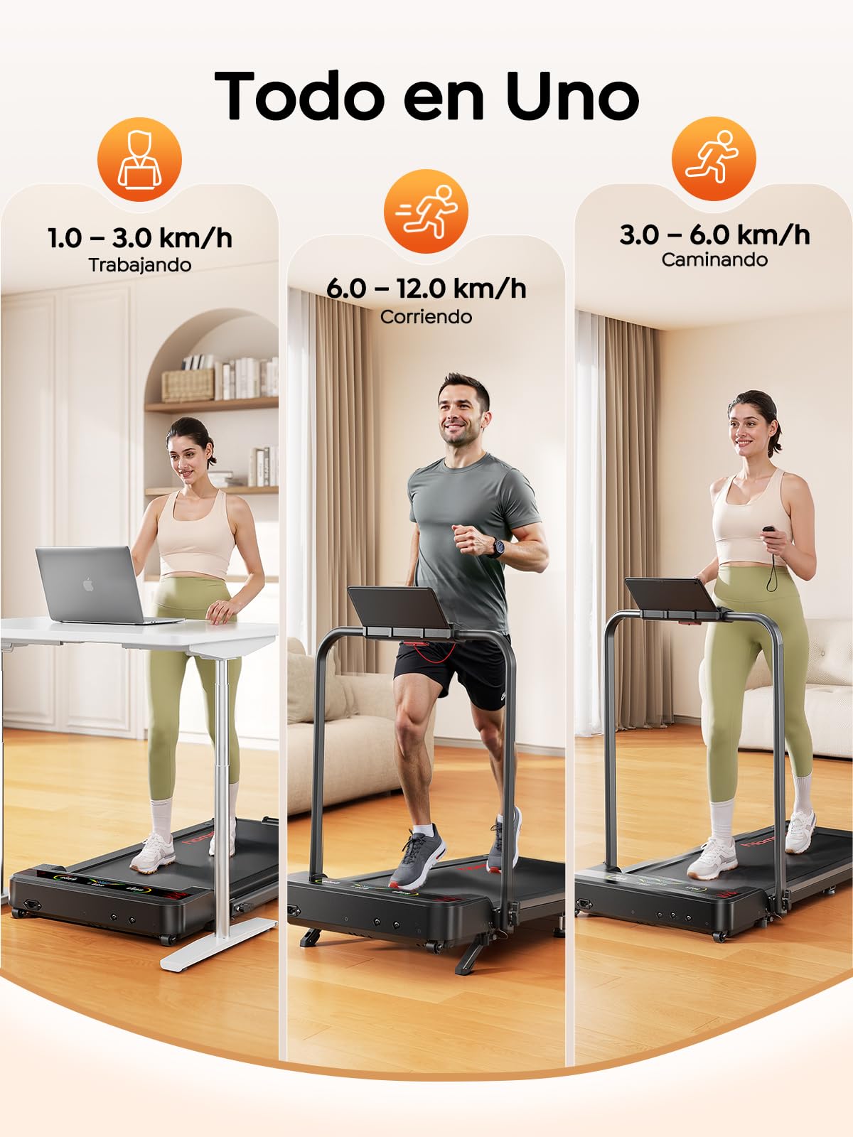HOMETRO Cinta de Correr y Andar Plegable,Cinta Eléctrica 5 en 1 con 9% Inclinación Alta, 2.5HP (12 km/h),Walking Pad Inteligente con App y Bluetooth,Gym en Casa