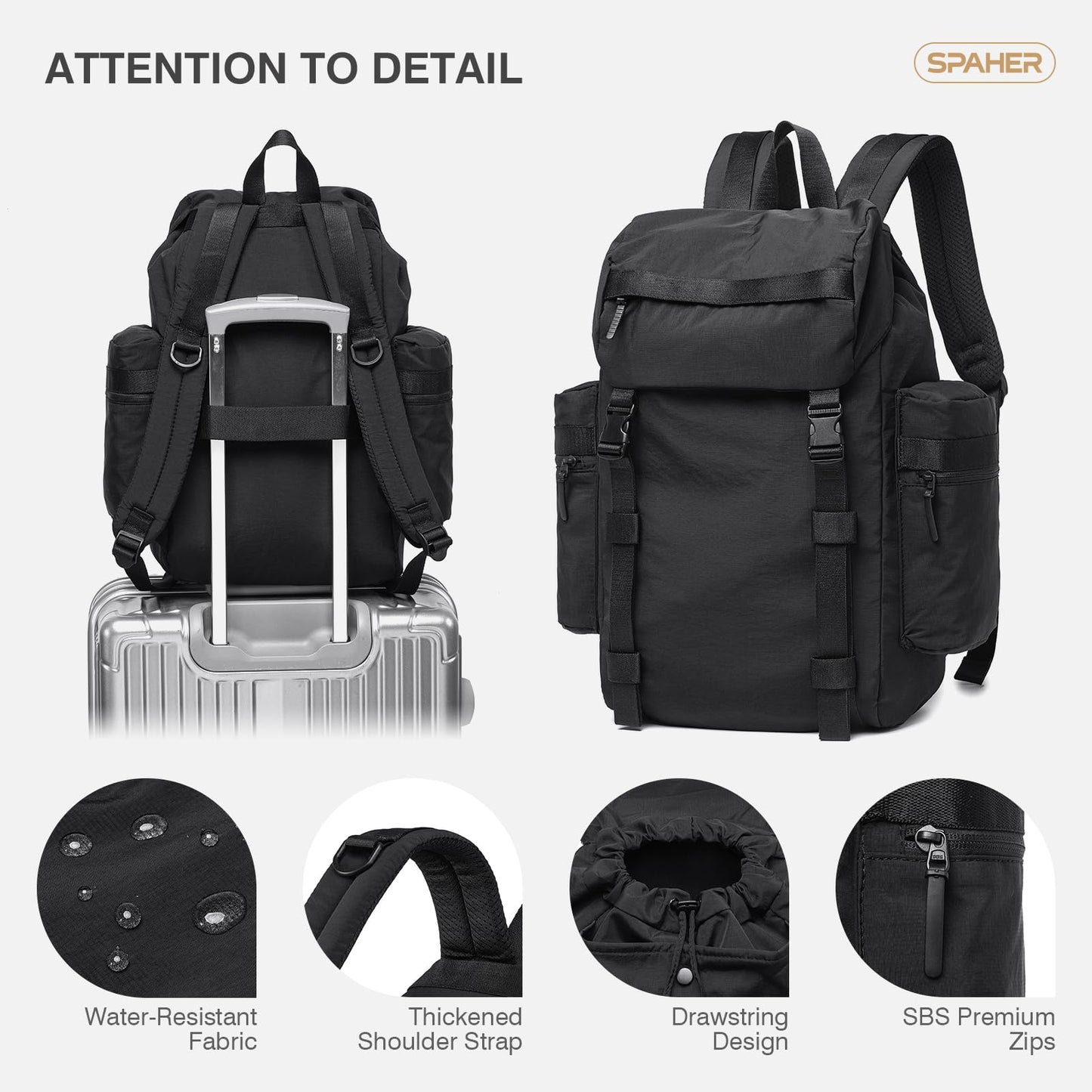 SPAHER 20L Mochila de Senderismo Trekking Impermeable para Acampar Viaje
