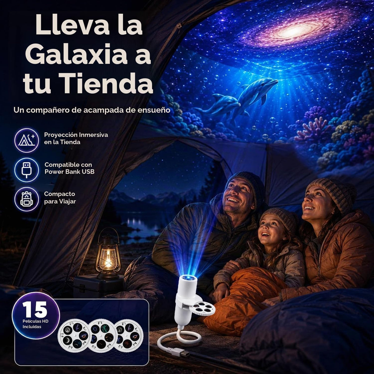 KQLHLHDYZ Proyector de luz nocturna, proyector de luz nocturna holográfica HD dinámico 5D, proyector de estrellas HD Plug and Play, proyector HD ajustable de 360° para techo de dormitorio