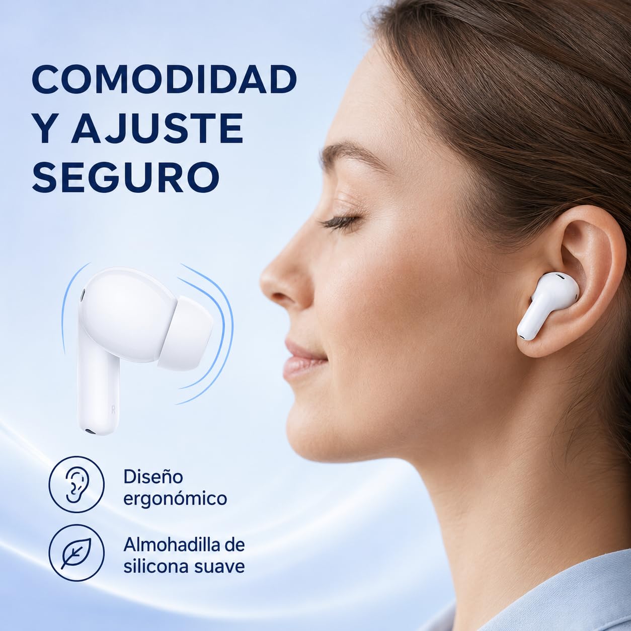 Auriculares Bluetooth Inalámbricos 5.3, Cascos In Ear con 4 Micrófonos, Llamadas Claras, Sonido HiFi Estéreo, Graves Profundos, 48 Horas, Carga en 50 Min, IPX7, Control Táctil, Auriculares Deportivos