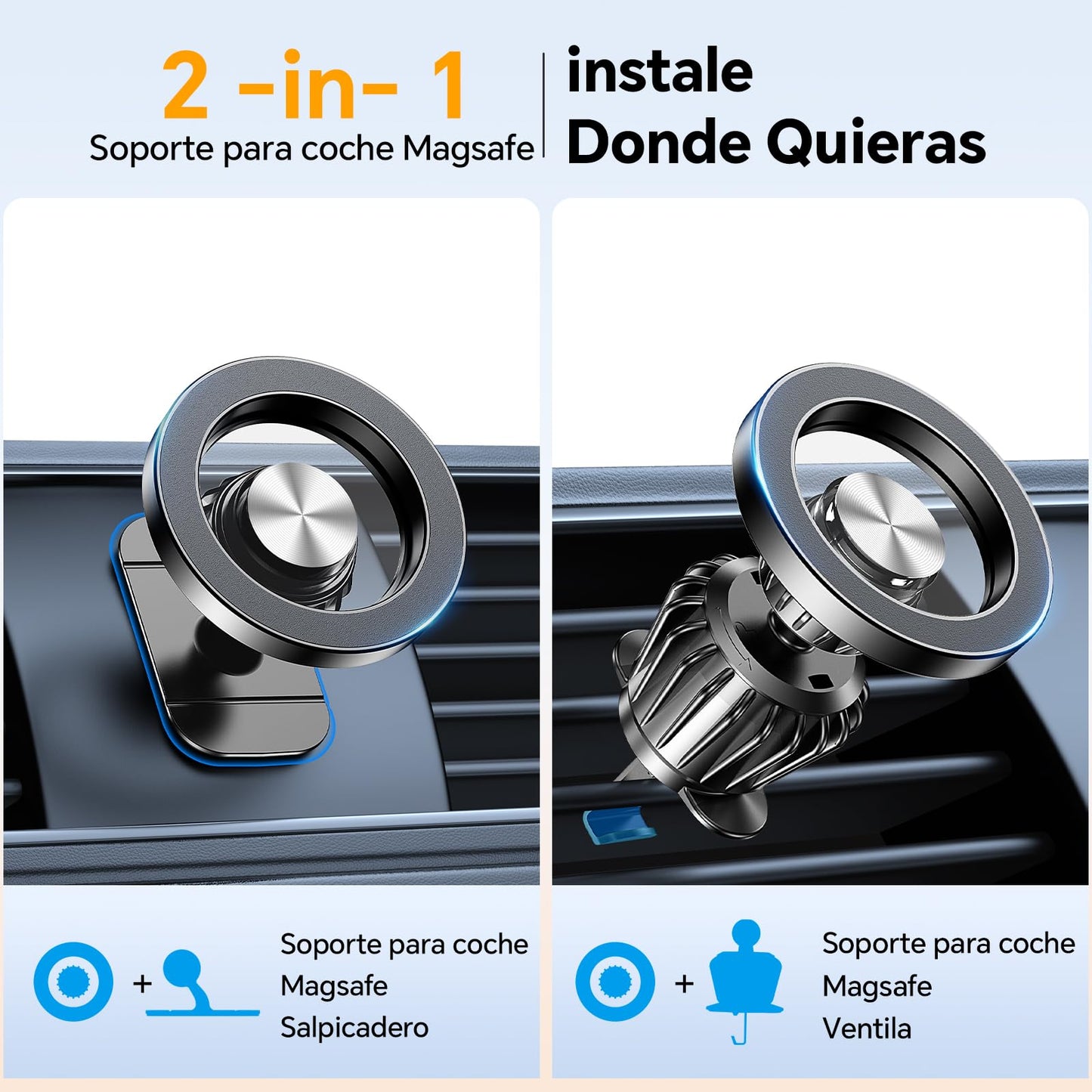 Coolpow Soporte Movil Coche Magsafe [Super imanes] Suporte Telemovel Carro