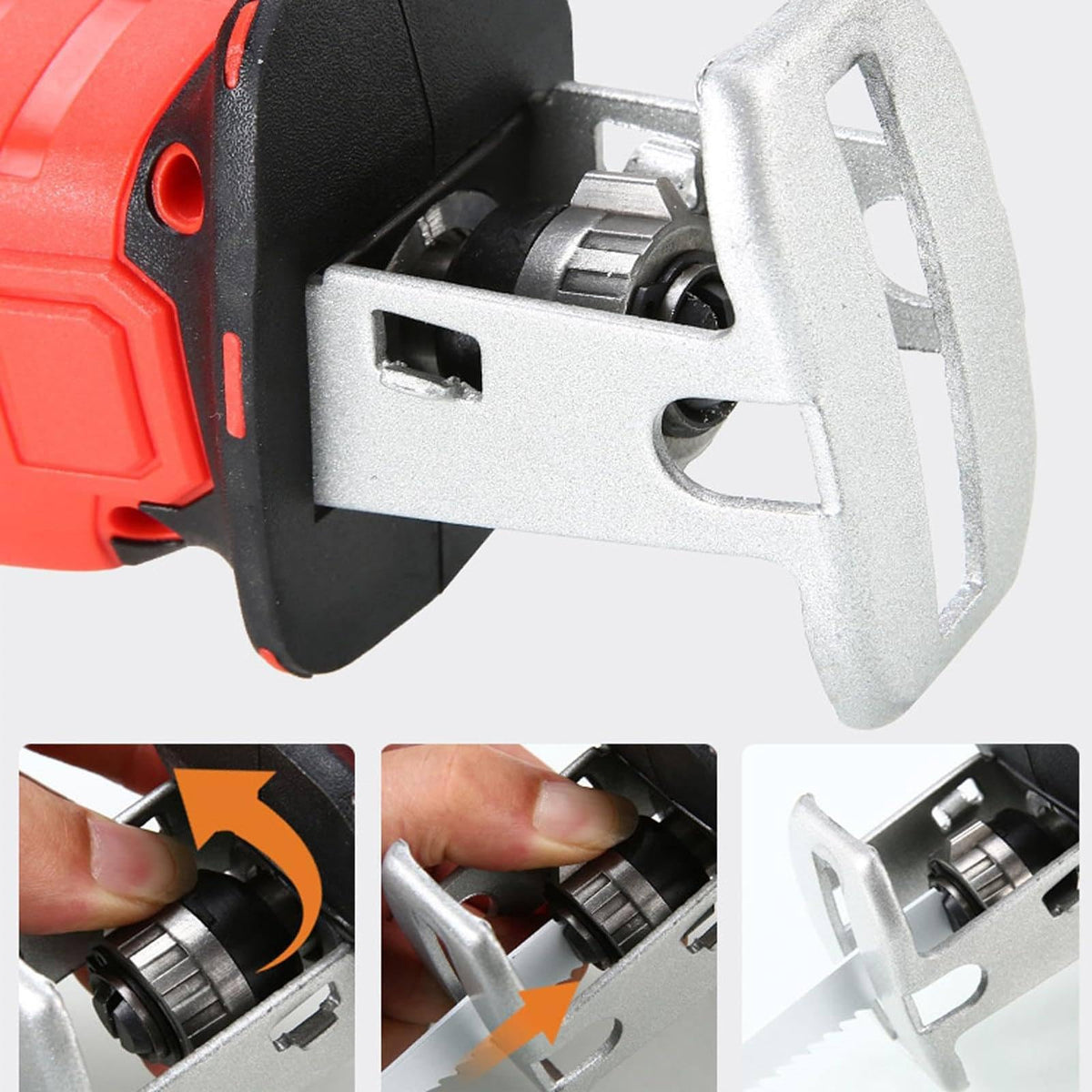 Sierra EléCtrica De Mano Para Huesos - Luz Led + 4 Hojas De Sierra, Sierra Alternativa InaláMbrica - BateríA De Litio De 6,0 Ah, Para Huesos, Carne, Madera, Metal, PláStico