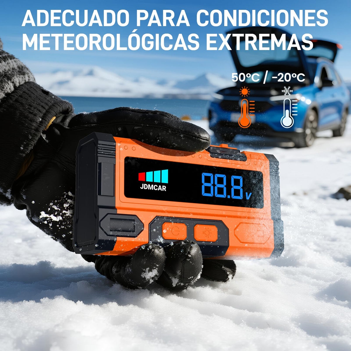 JDMCAR Arrancador de Baterias de Coche - 𝟏𝟎𝟎𝟎𝟎𝐀 𝟏𝟐𝐕 Jump Starter